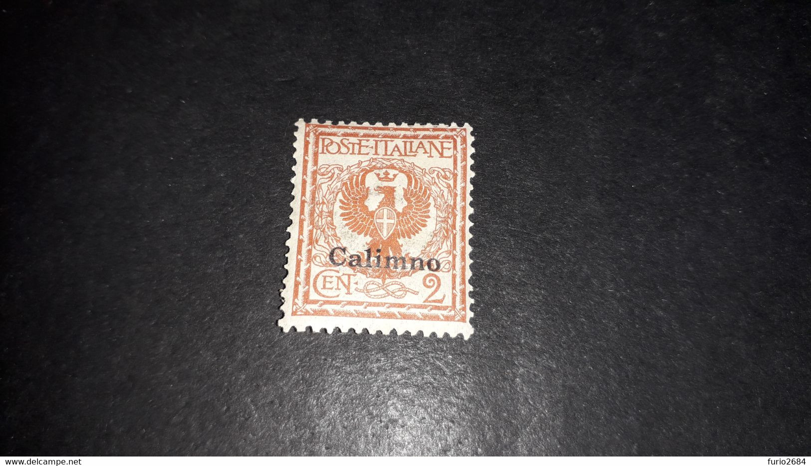 01AL39 POSSEDIMENTI ITALIANI EGEO CALINO CALIMNO 1912 FRANCOBOLLI D'ITALIA SOPRASTAMPATI 2 CENT. "X" - Egée (Calino)