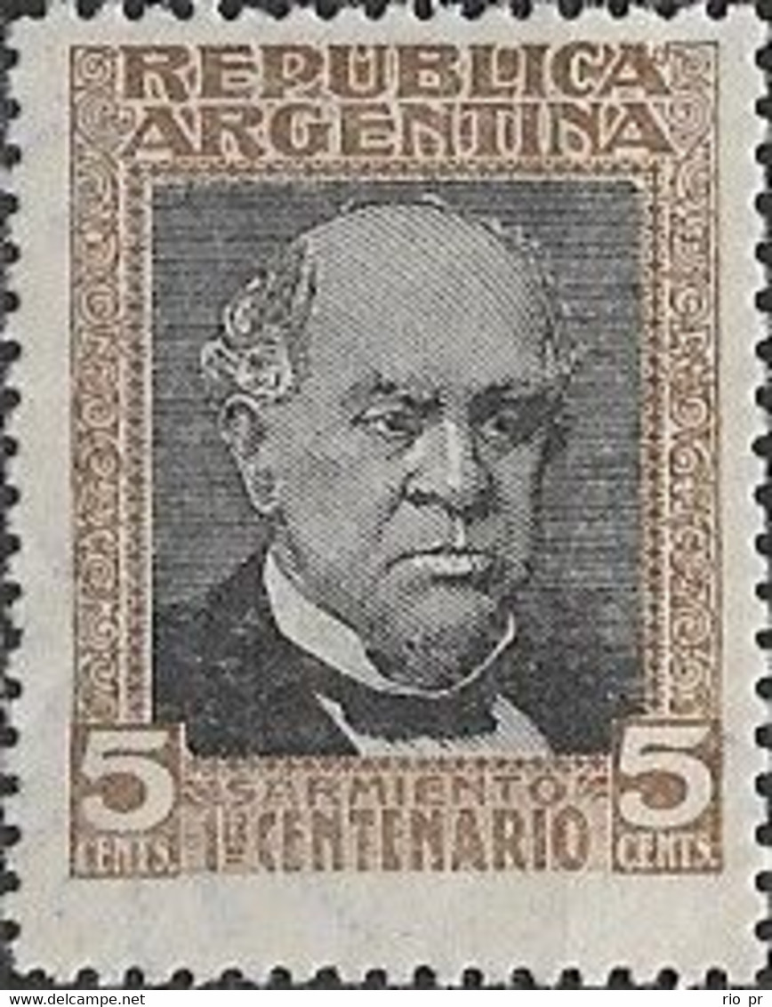 ARGENTINA - BIRTH CENTENARY OF DOMINGO FAUSTINO SARMIENTO (1811-1888), ARGENTINE ACTIVIST/STATESMAN 1911 - MNH - Unused Stamps