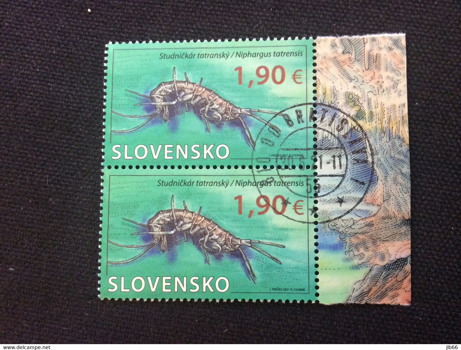 2021 Yvert 829 Paire Oblitéré Niphargus Tatrensis Des Grottes De Demanovska - Used Stamps