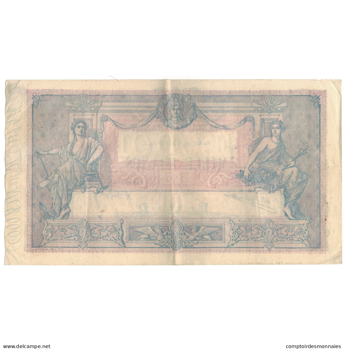 France, 1000 Francs, T.2474, TTB, Fayette:36.42, KM:67j - 1 000 F 1889-1926 ''Bleu Et Rose''