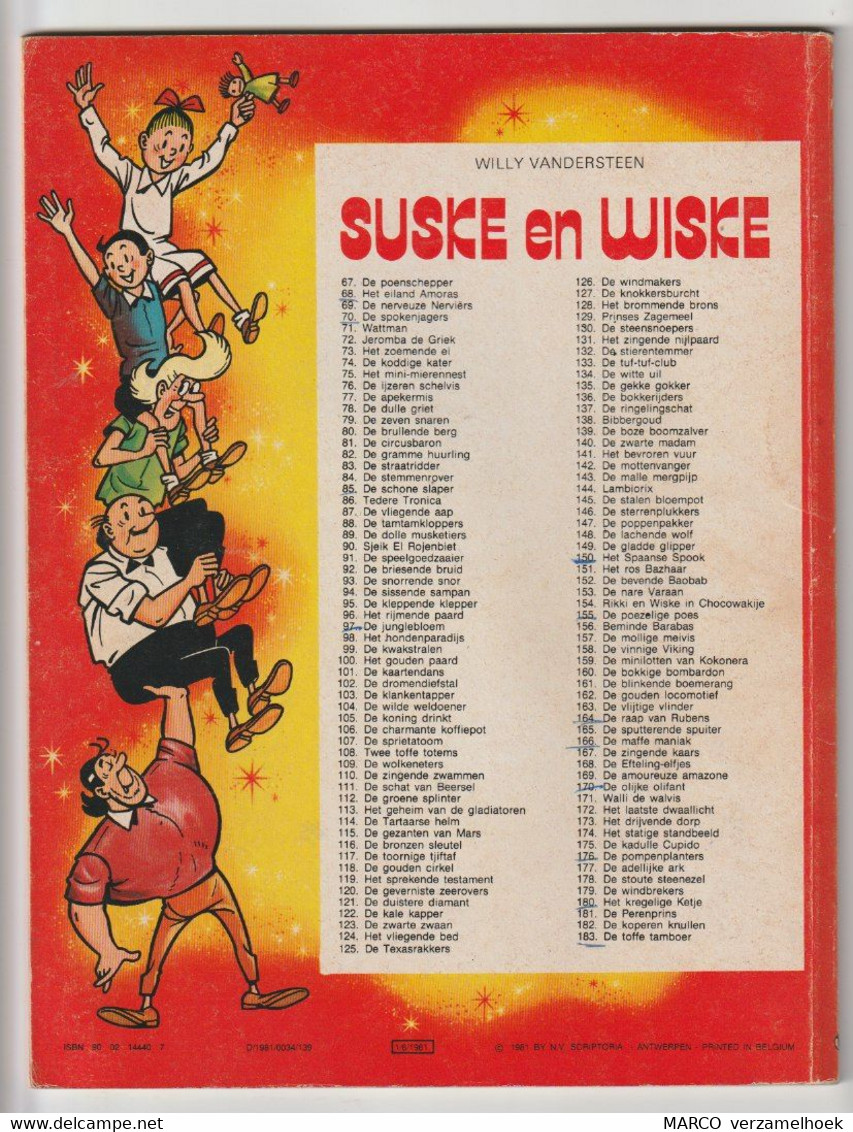 182. Suske En Wiske De Toffe Tamboer Willy Vandersteen - Suske & Wiske