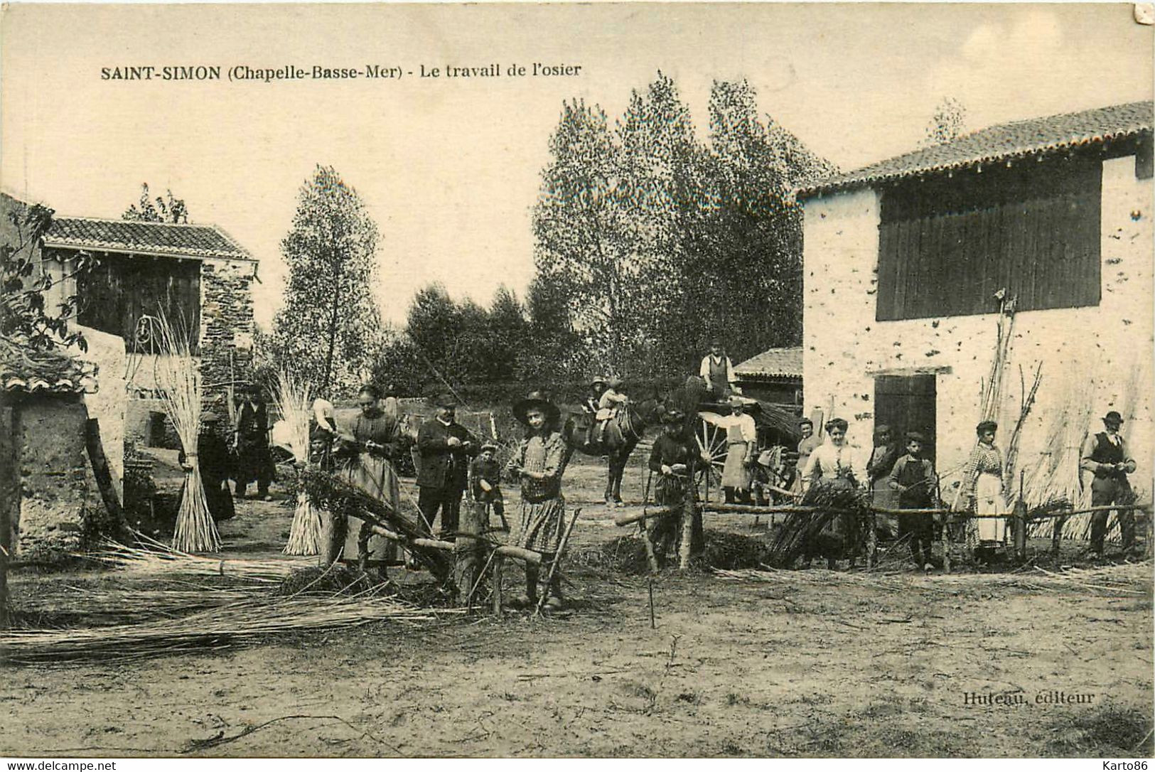 La Chapelle Basse Mer * Village Hameau St Simon * Le Travail De L'osier * Vannier * Paysan Campagne Agriculture - La Chapelle Basse-Mer