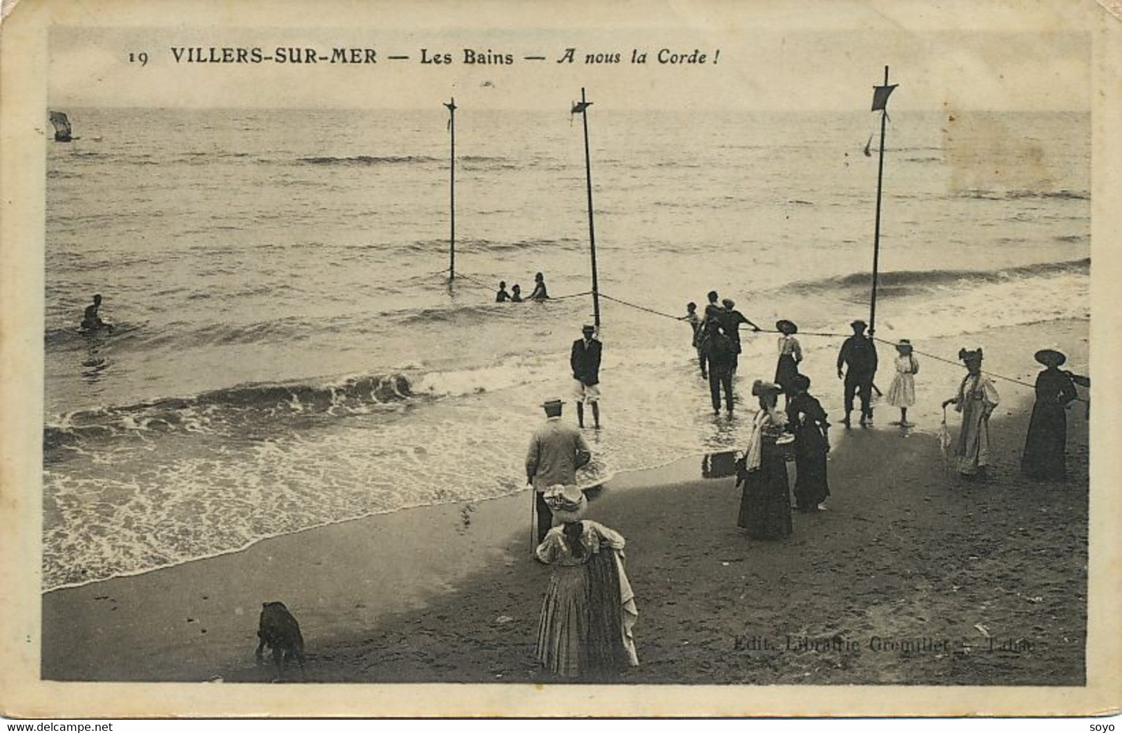 Les Bains Natation : A La Corde  Villers Sur Mer  Plage - Swimming