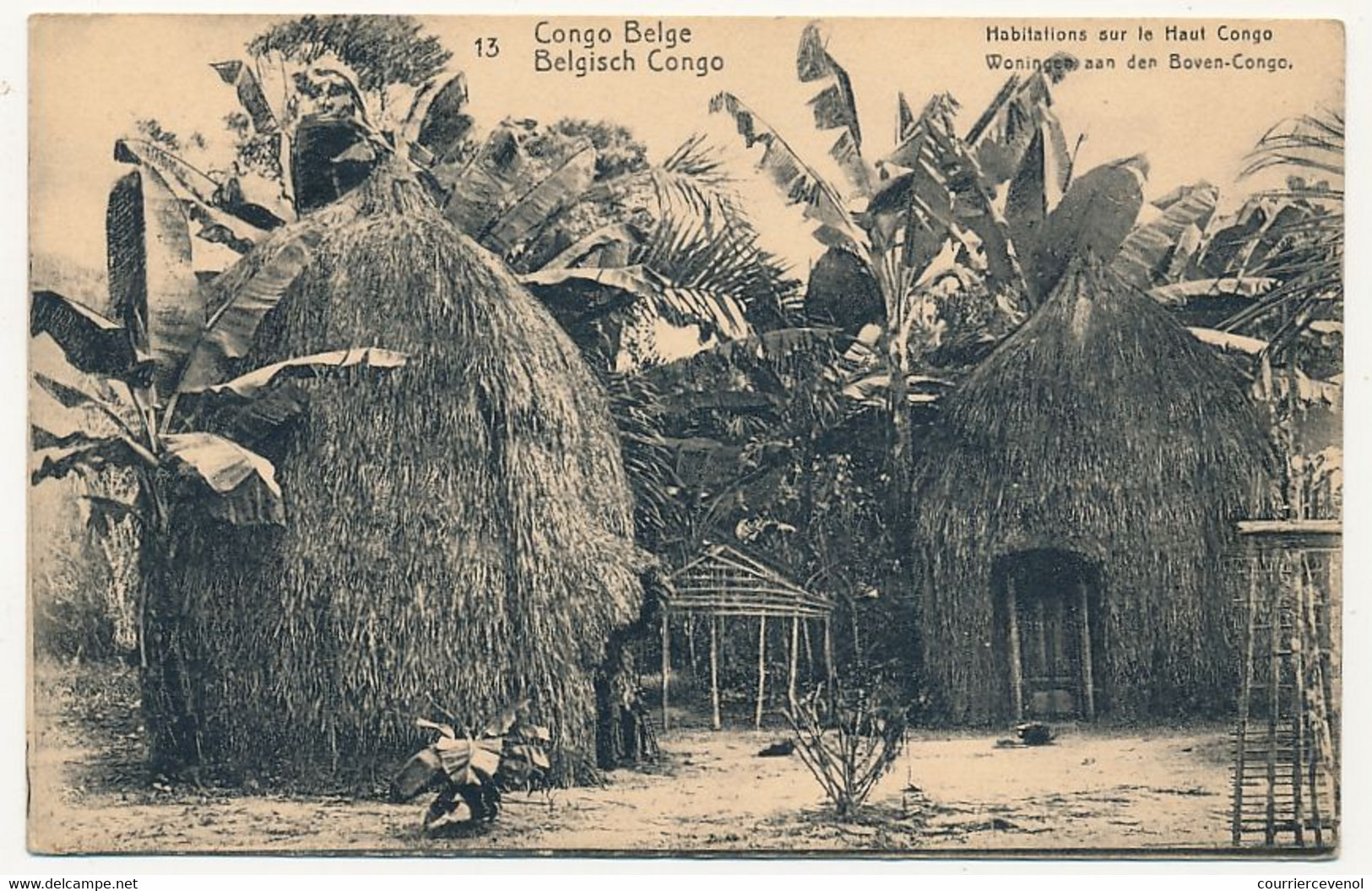 CONGO BELGE - CPA Entier 10c Palmier - Habitations Sur Le Haut Congo - Stamped Stationery