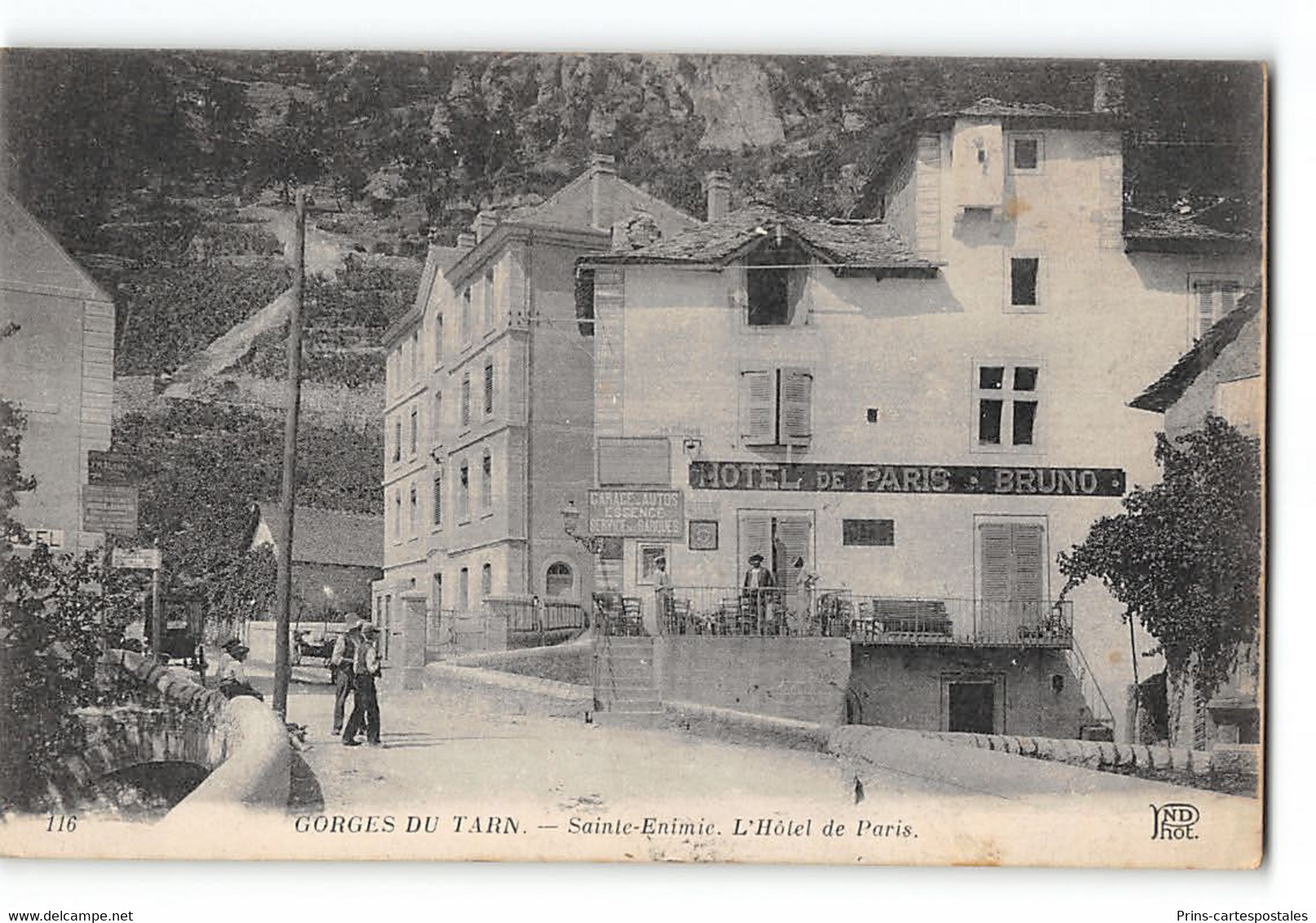 CPA 48 St Saint Enimie L'hotel De Paris - Saint Chely D'Apcher