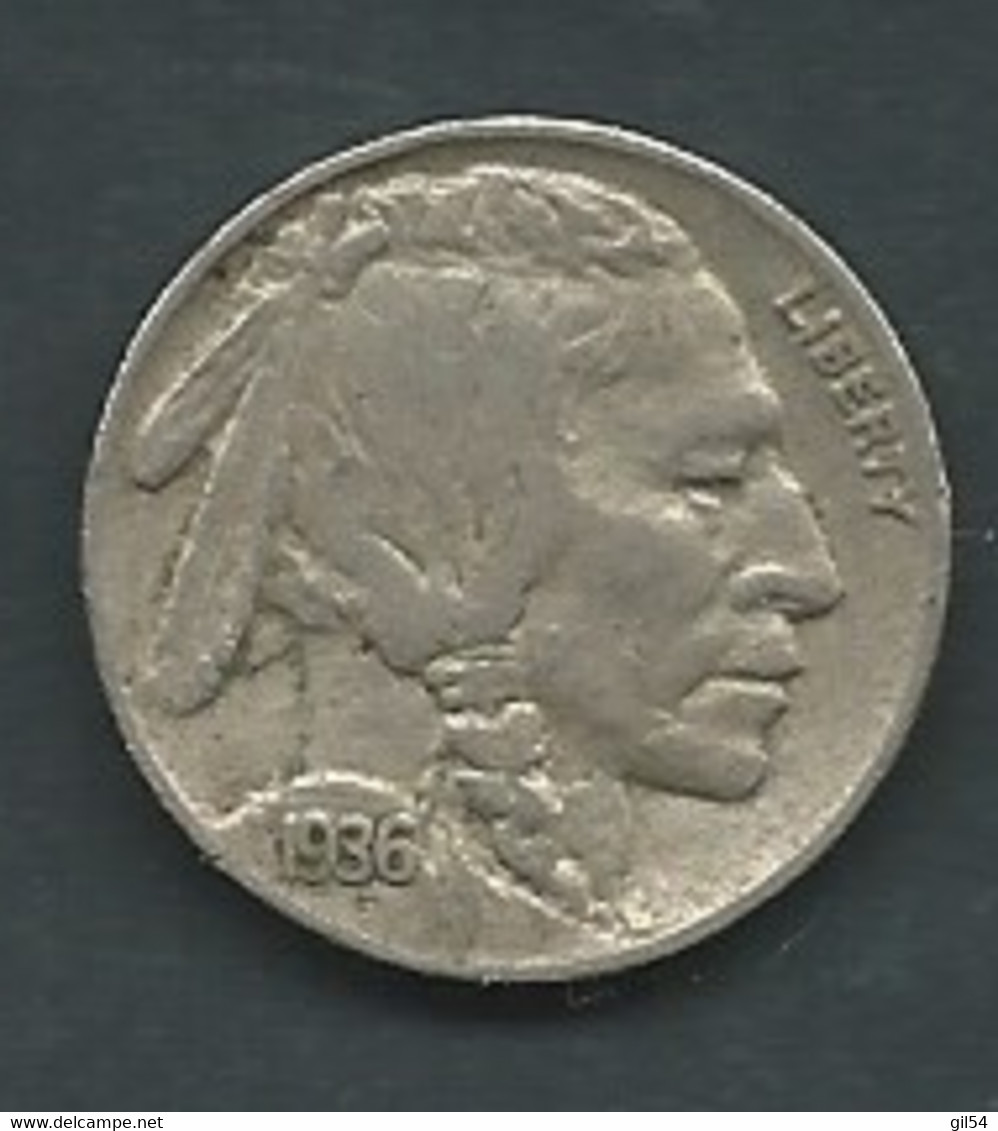 ETATS-UNIS. FIVE CENTS 1936. BUFFALO  -  Pic 6909 - 1913-1938: Buffalo