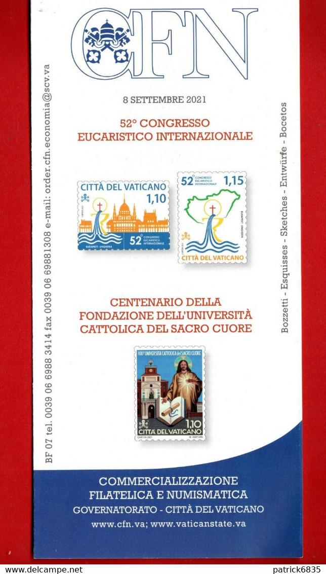 VATICANO - 2021 - Bollettino Ufficiale - 52°CONGRESSO EUCARISTICO -  08/09/2021. - Storia Postale