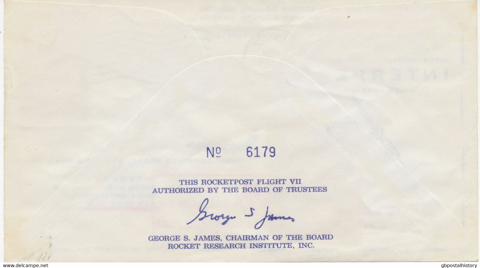 USA 25.3.1960, Selt. Raketenpostflug RRI Flight VII Geflogen In Rakete Interpex 4 "Stotey County, Nevada - Lyon County, - 2c. 1941-1960 Covers