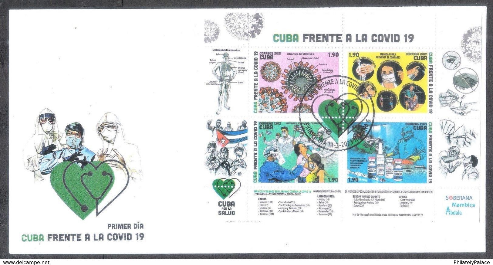 CUBA 2021 *** New COVID-19 And Us, Vaccine Mask Virus Corona Coronavirus FDC Cover (**) Limited Edition - Briefe U. Dokumente