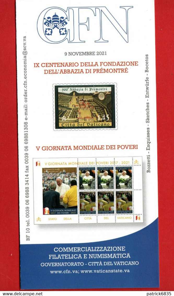 VATICANO - 2021 - Bollettino Ufficiale - Abbazia Di Prémontré - Giornata Mondiale Dei Poveri -  09/11/2021. - Storia Postale