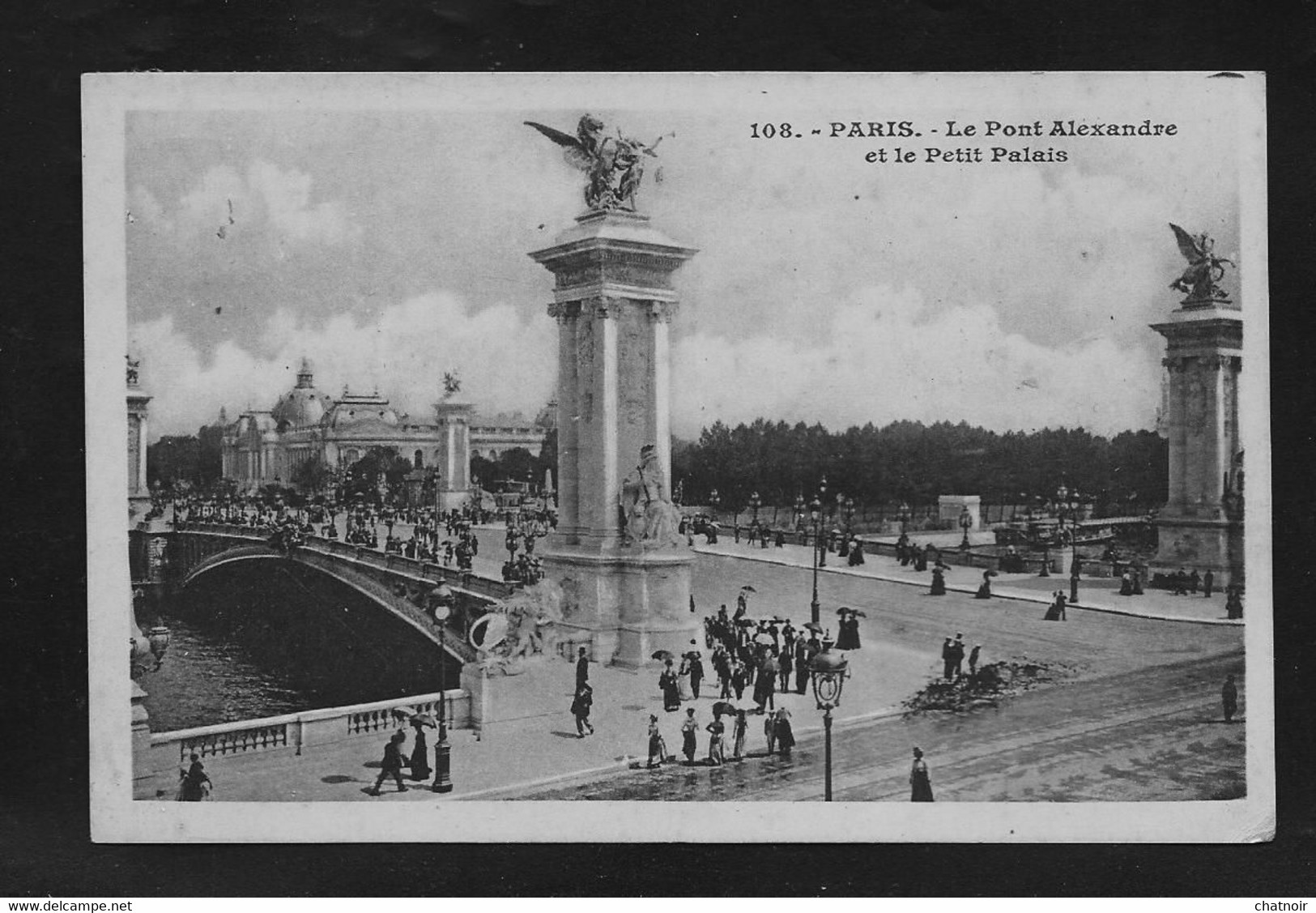 CP  PA RIS  Pont  Alexandre  Au Dos 5 C Semeuse + Vignette " Souvenez Vous  1914 ..RIEN... "    1915 - Militario