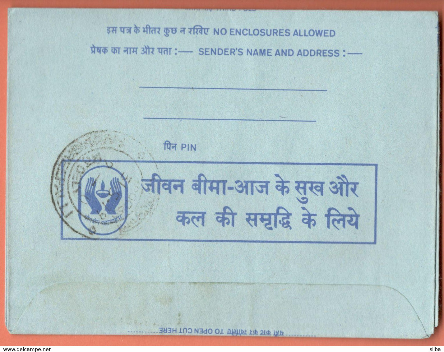 India Inland Letter / Peacock 20 Postal Stationery / Life Insurance For Happy Today And Happier Tomorrow, Hands - Inland Letter Cards