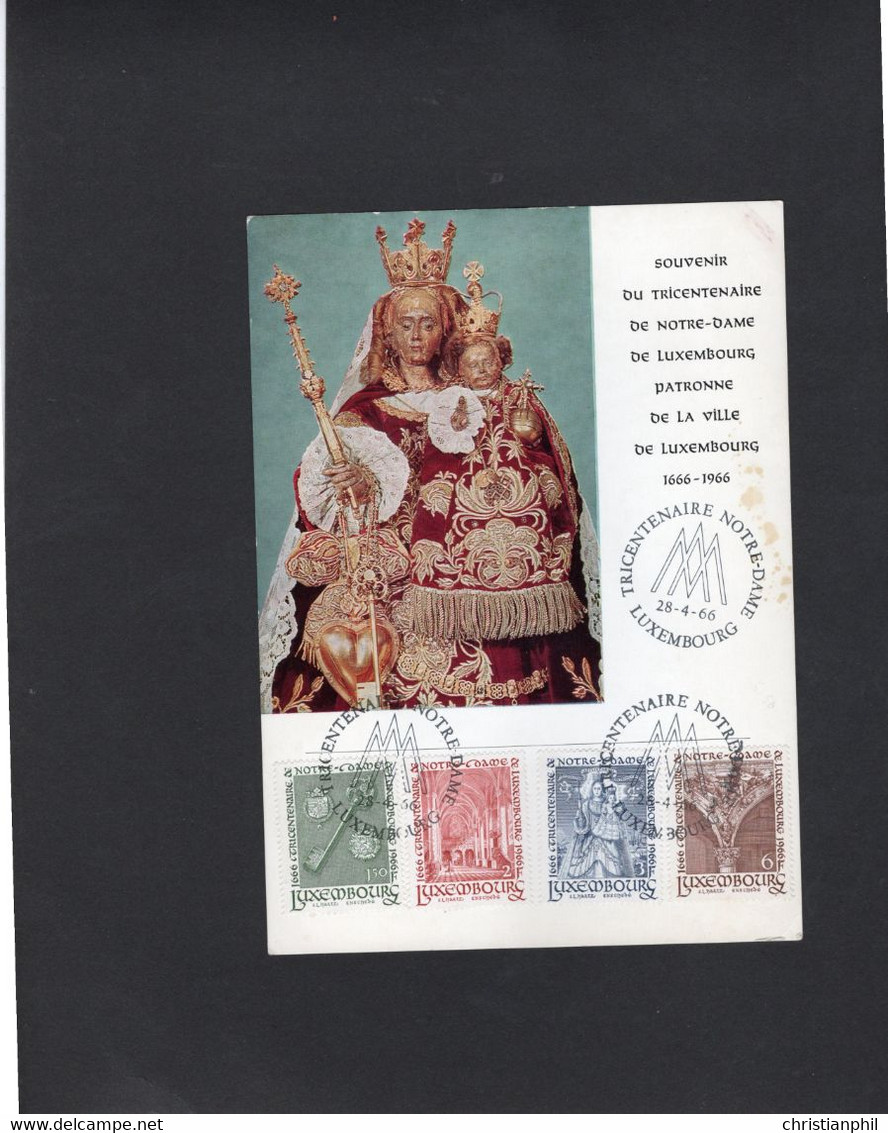 CARTE SOUVENIR DU TRICENTENAIRE NOTRE DAME LUXEMBOURG. ANNEE 1966 - Cartes Commémoratives