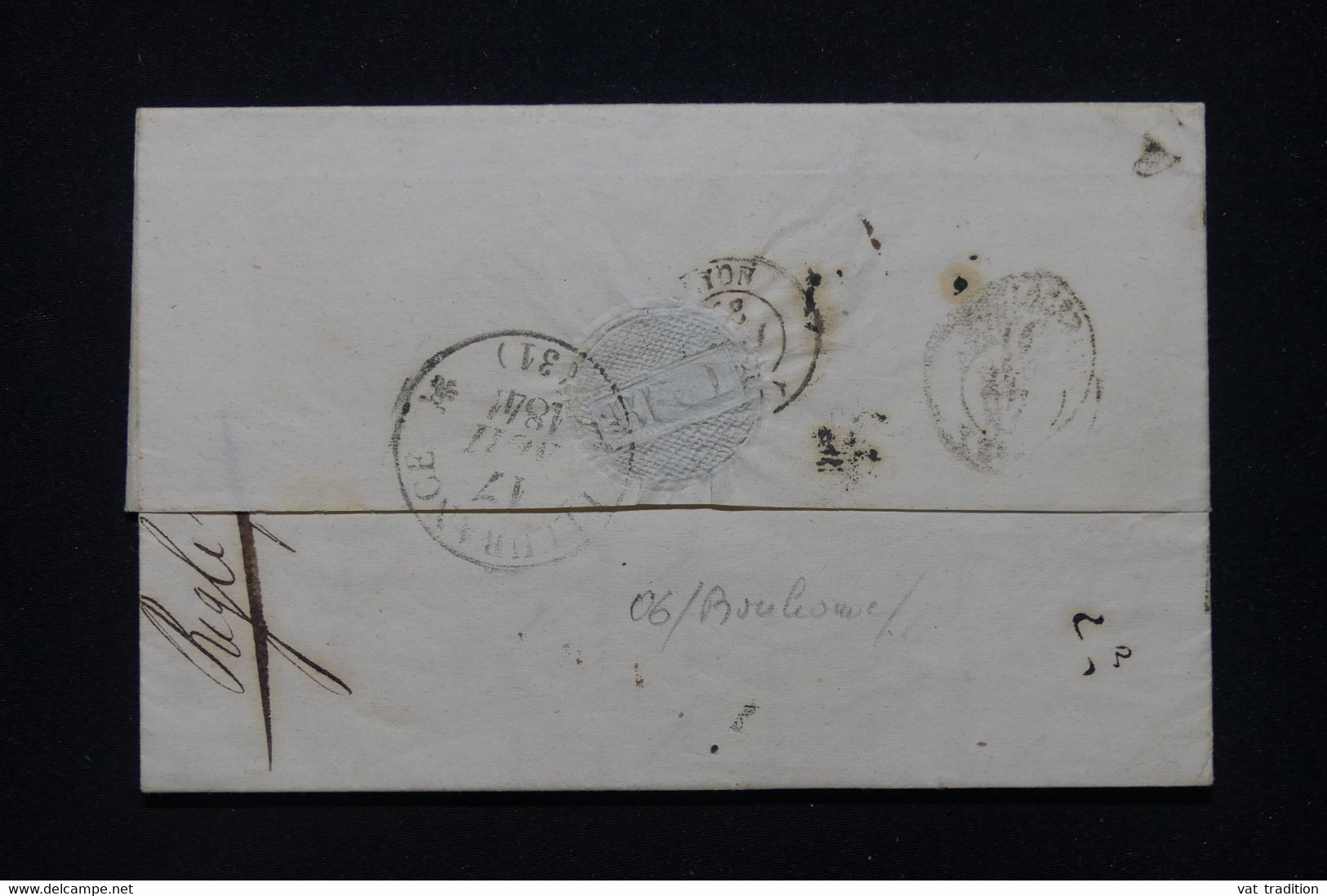 SUISSE - Cachet à Date "Verrieres -Suisses" En 1841 Sur Lettre Pour Fleurance, Cachet D'entrée Par Pontarlier - L 115869 - ...-1845 Prephilately