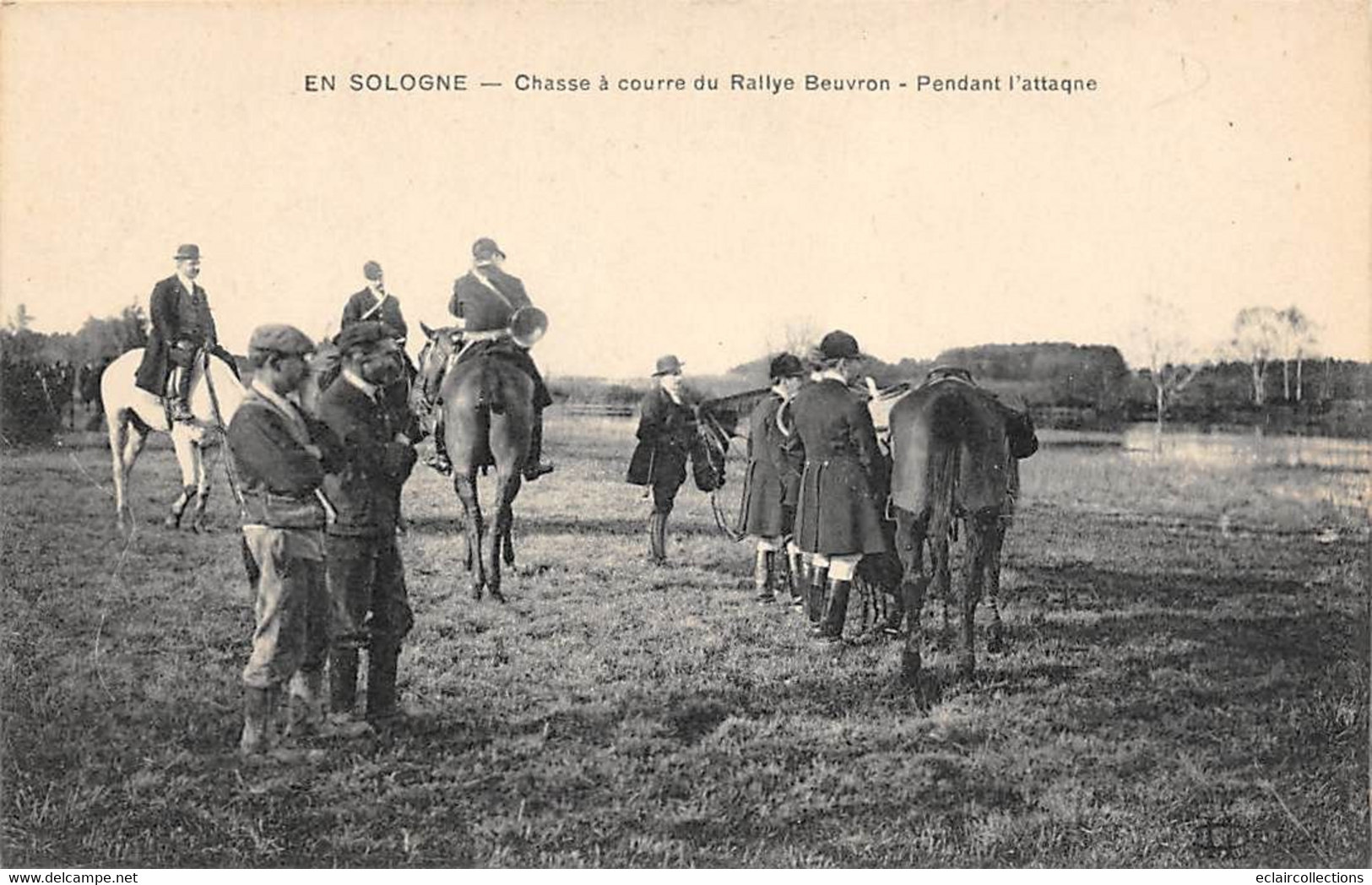 En Sologne Ou Gatinais     45       Chasse à Courre Du Rallye Beuvron. Pendant L'attaque         (voir Scan) - Autres & Non Classés