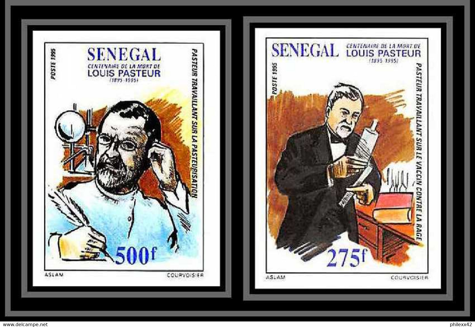 92745b Sénégal N°1224/1125 Louis Pasteur Centenaire De Sa Mort 1996 Non Dentelé ** MNH Imperf - Malattie