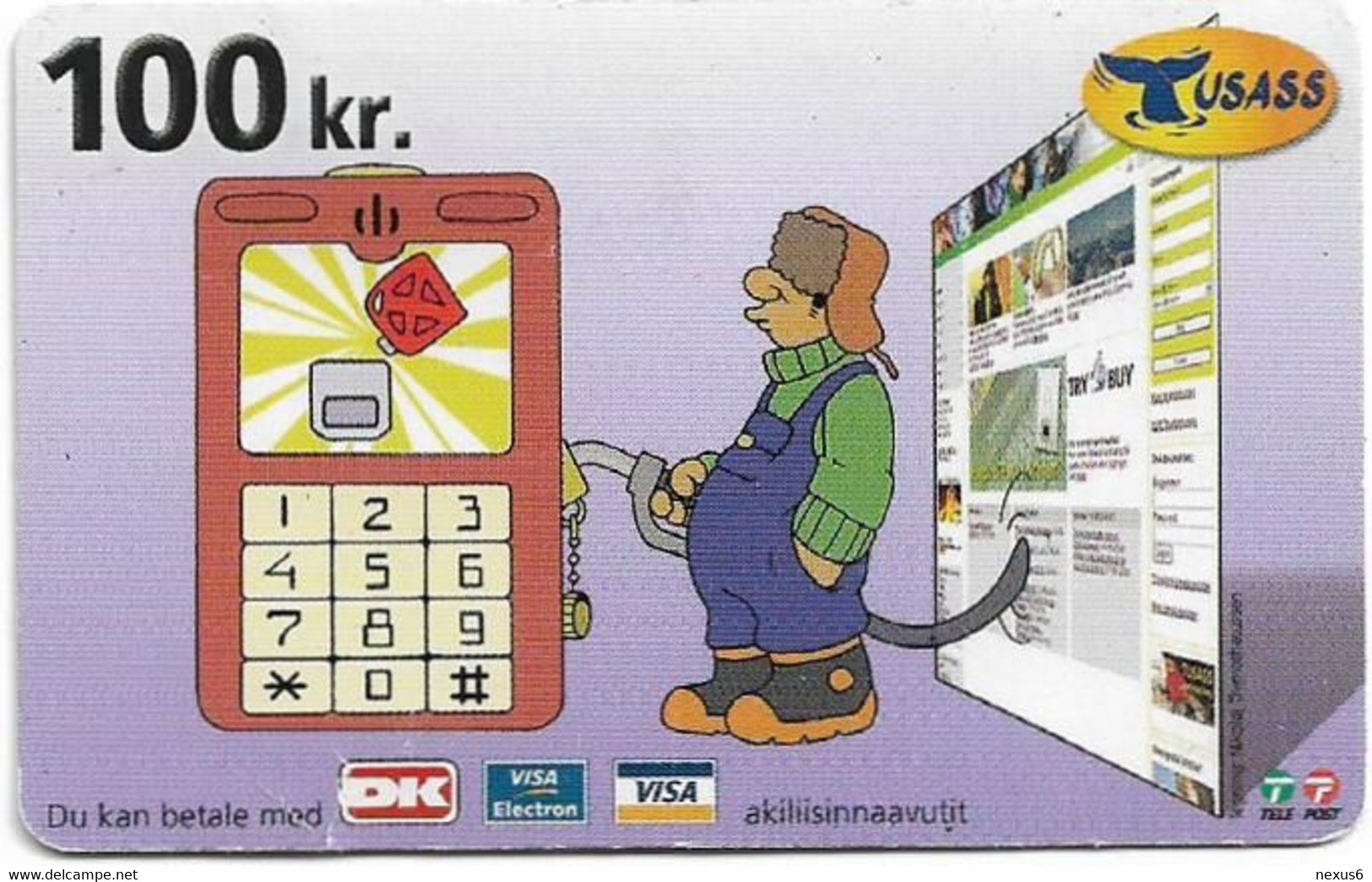 Greenland - Tusass - Refuelling Mobile, GSM Refill, 100kr. Exp. 01.08.2012, Used - Groenlandia