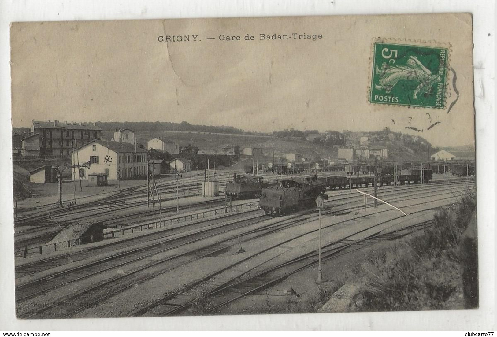 Grigny (91) : Vue Intérieure De La Gare De Badan-Triage Prise Des Voies De Chemin De Fer En 1910 (animé) PF . - Grigny