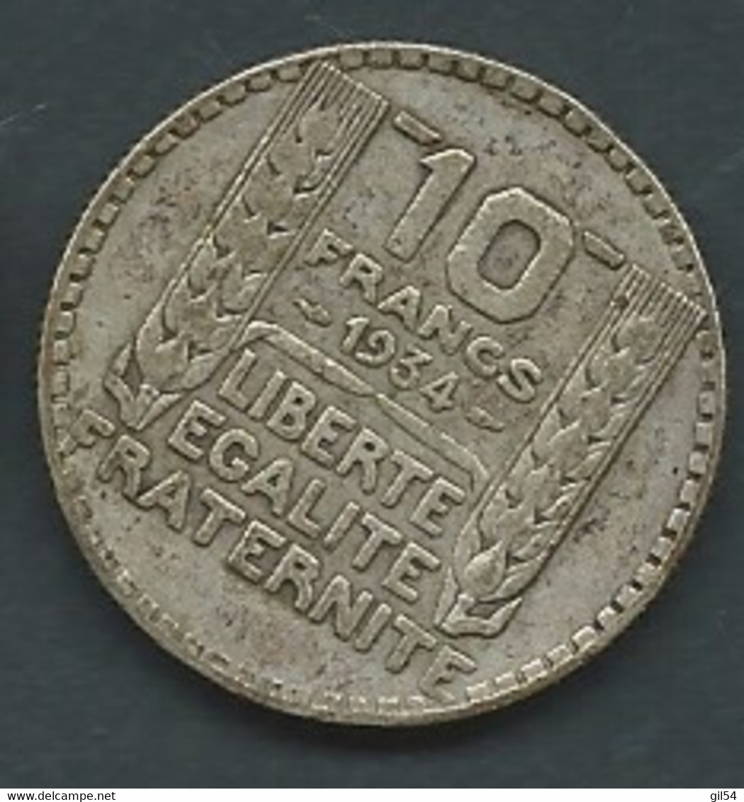 Monnaie, France, 10F Turin 1934    -  Pic 7211 - 10 Francs