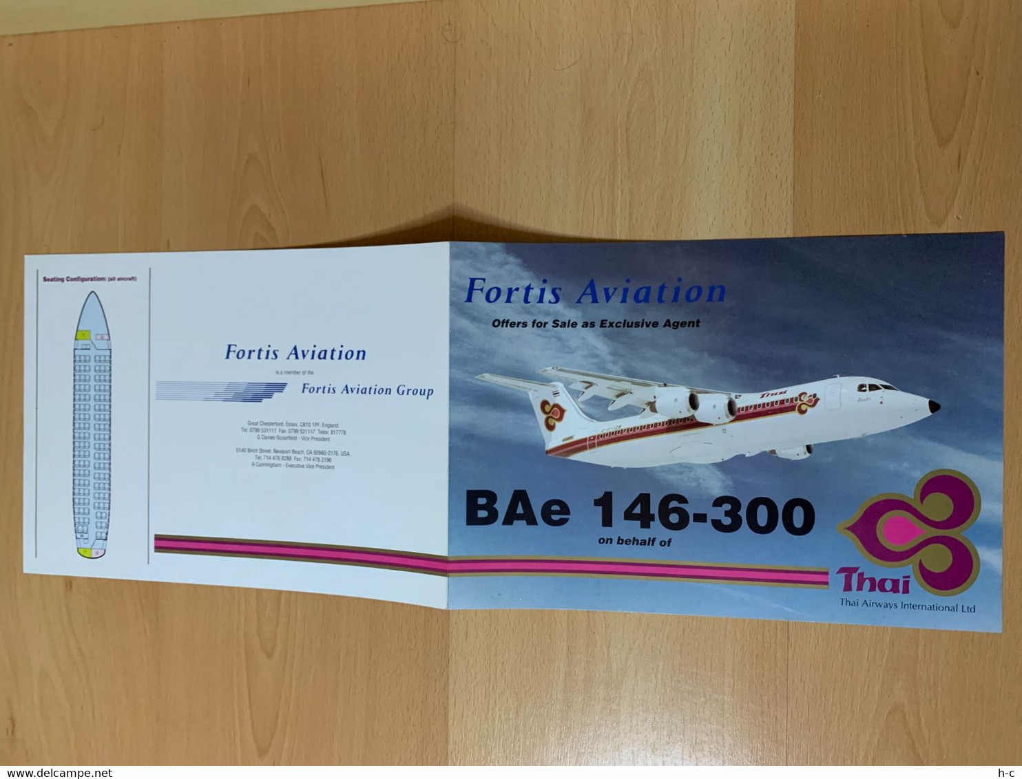 Aircraft / Avion For Sale Publicity Leaflet - BAe 146-300 Thai Airways International - Advertisements