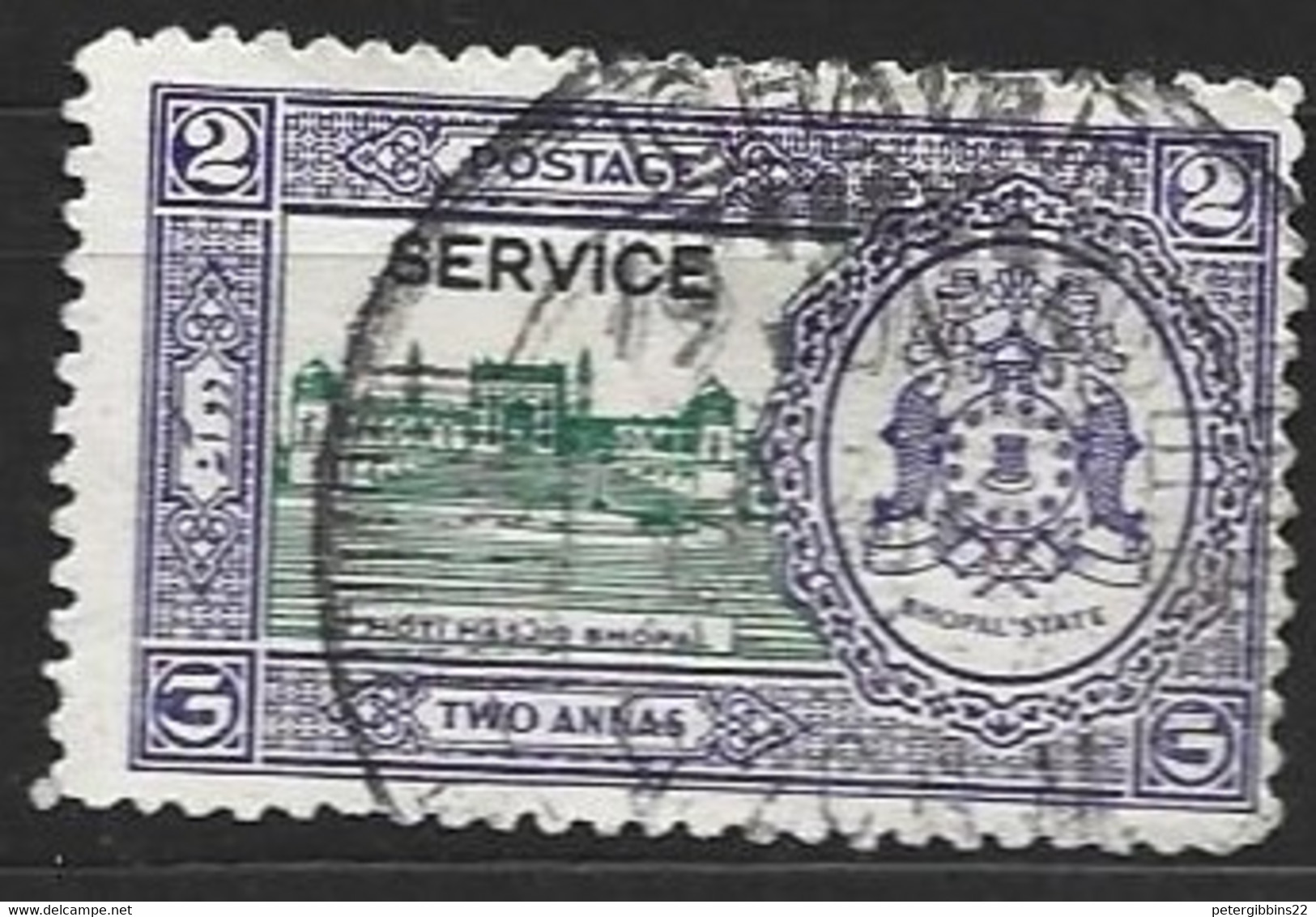 India  Bhopal  1936  SG  0338  2a  Services  Fine Used - Bhopal