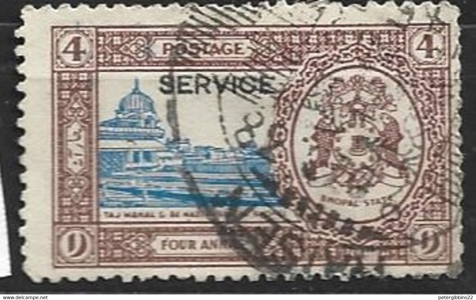 India  Bhopal  1936  SG  0339  4a  Services  Fine Used - Bhopal