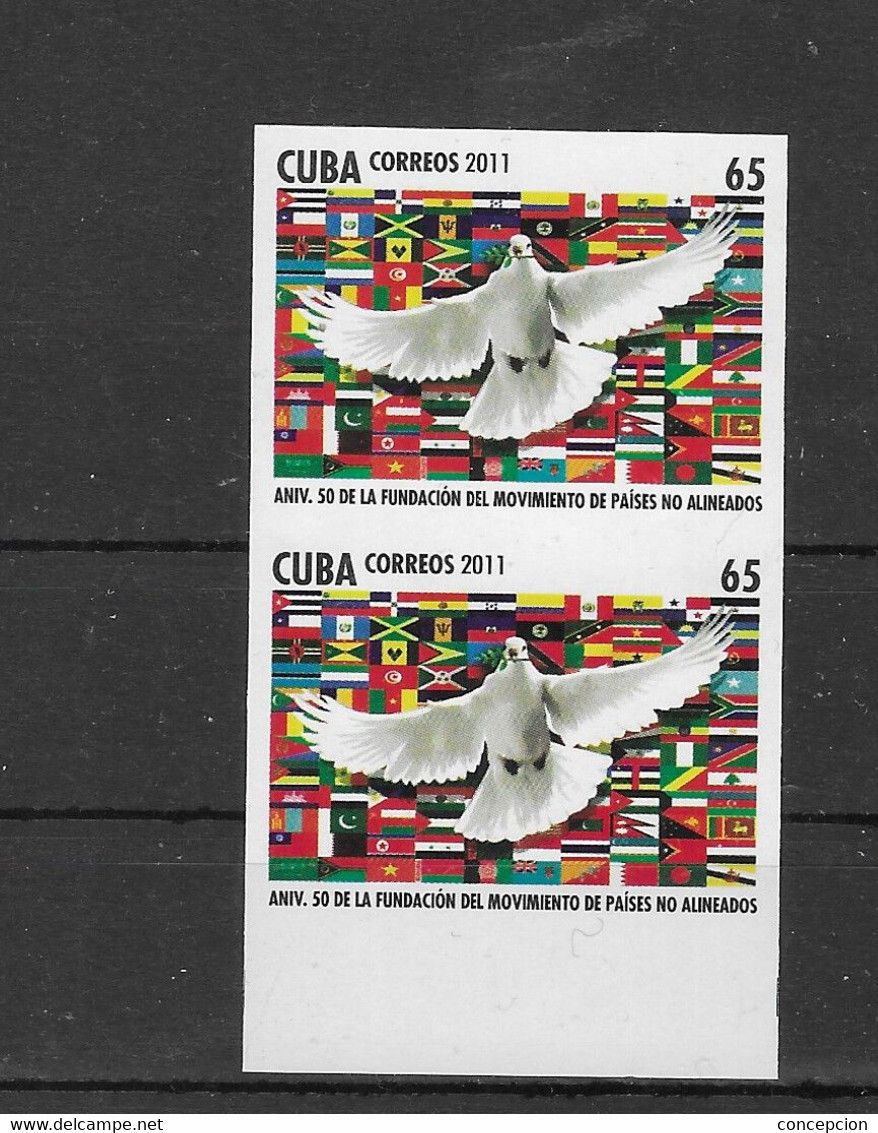 CUBA Nº  4975 DOS SERIES  SIN DENTAL - Imperforates, Proofs & Errors