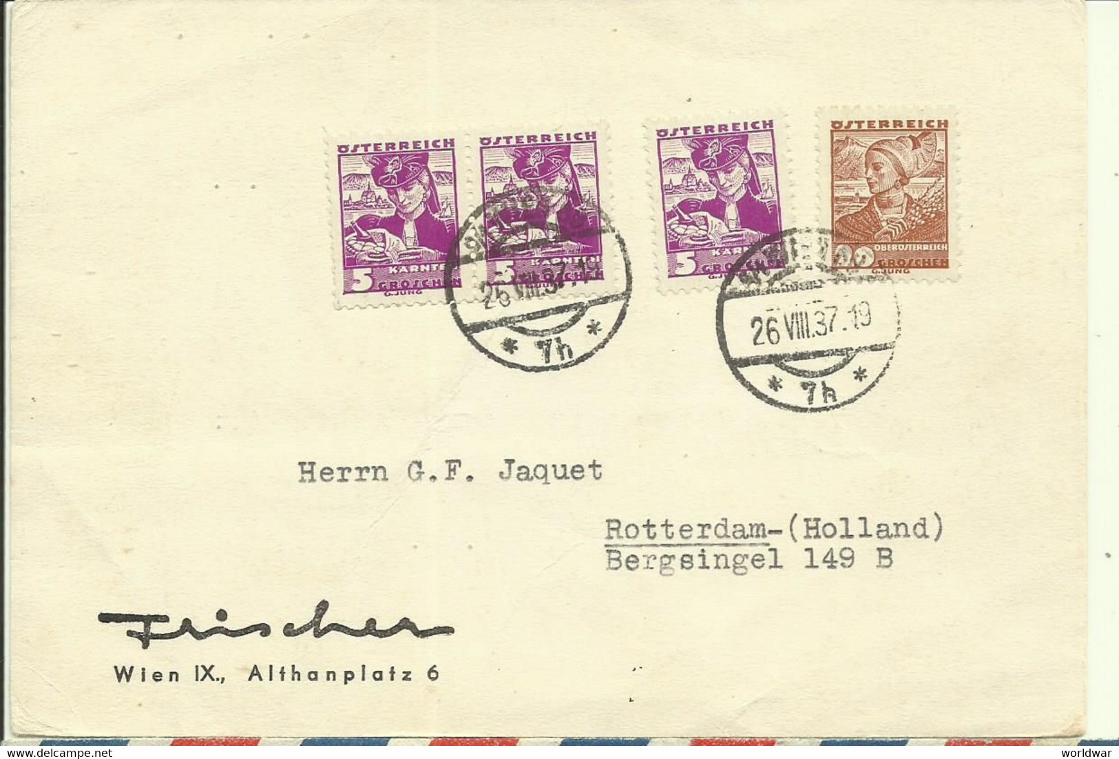 1933  Letter From Wien To Rotterdam - Storia Postale