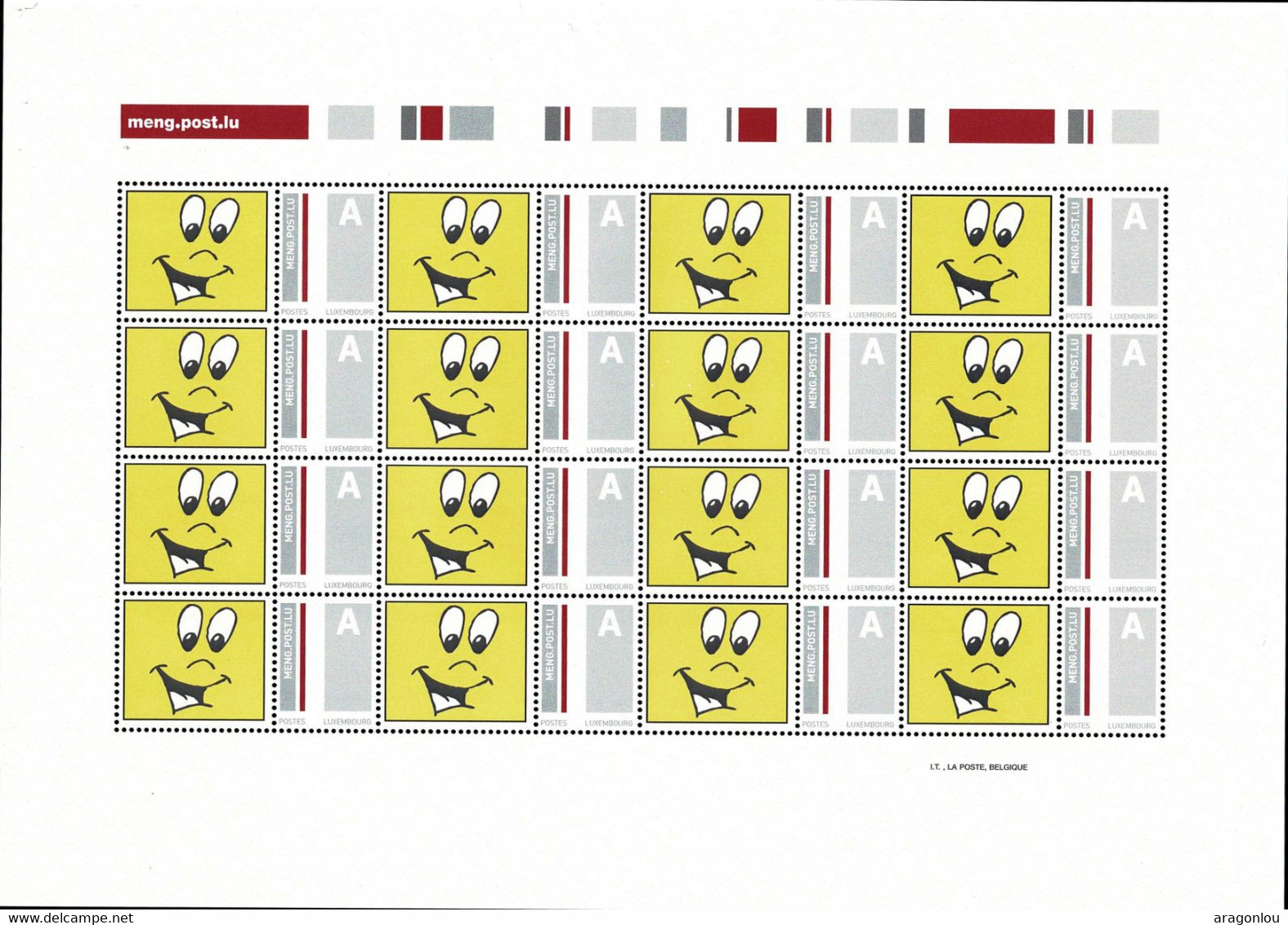 Luxembourg Luxemburg 2010 Timbres Personnalisés Luxexpo Feuille 16x A Neuf MNH** - Full Sheets