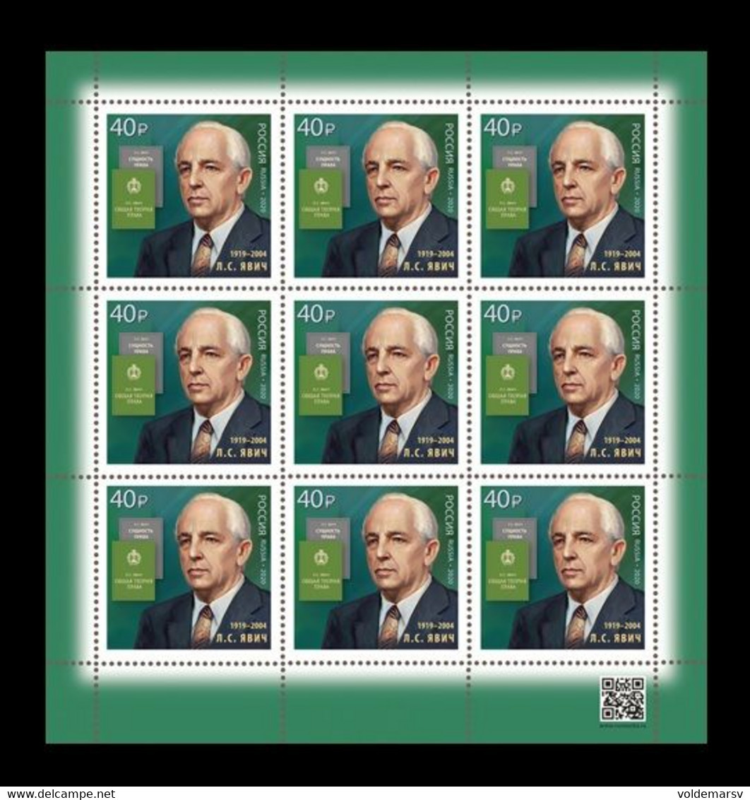 Russia 2020 Mih. 2920 Legal Scientist Lev Jawitsch (M/S) MNH ** - Neufs
