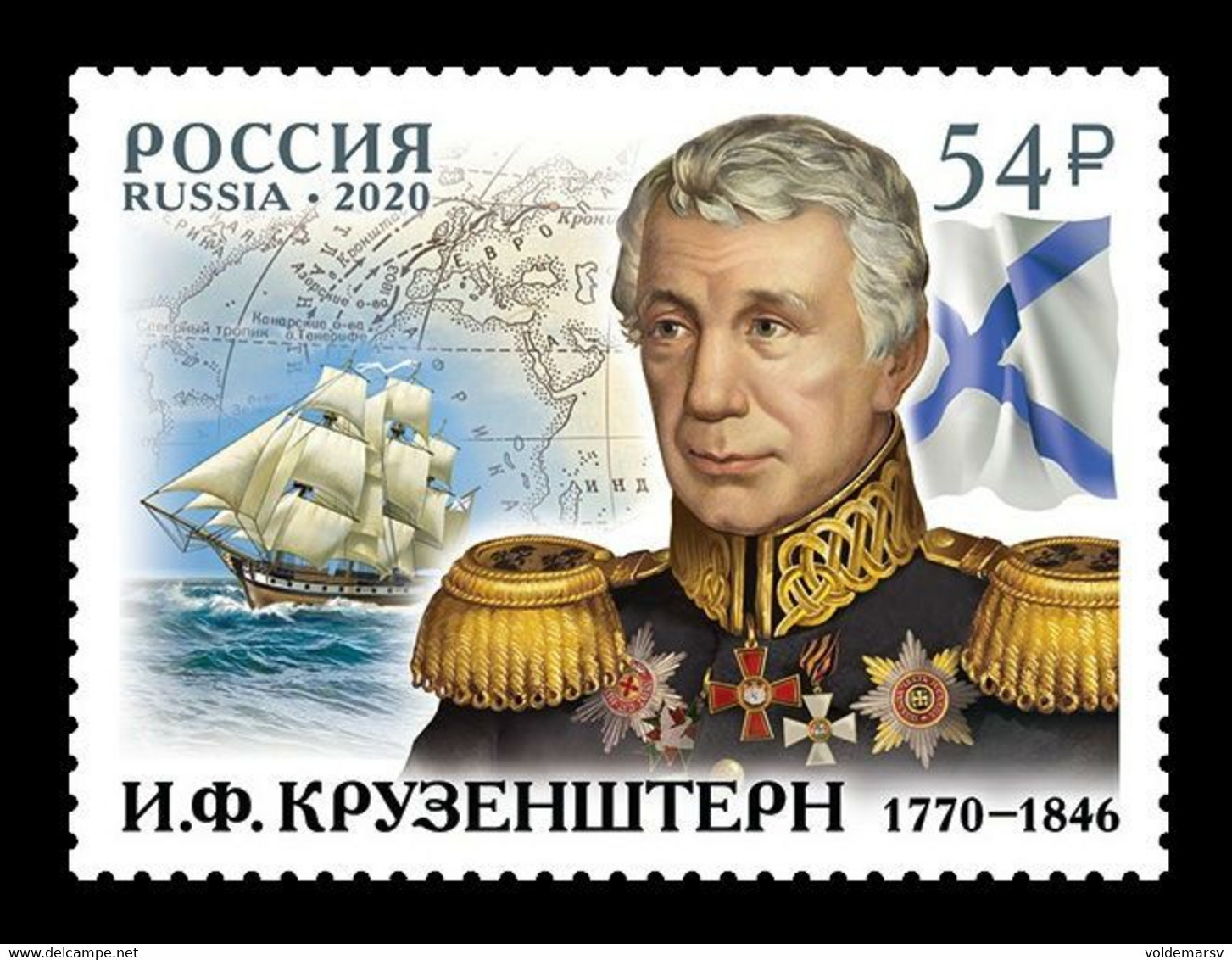 Russia 2020 Mih. 2929 Admiral And Explorer Adam Johann Von Krusenstern. Ship MNH ** - Neufs