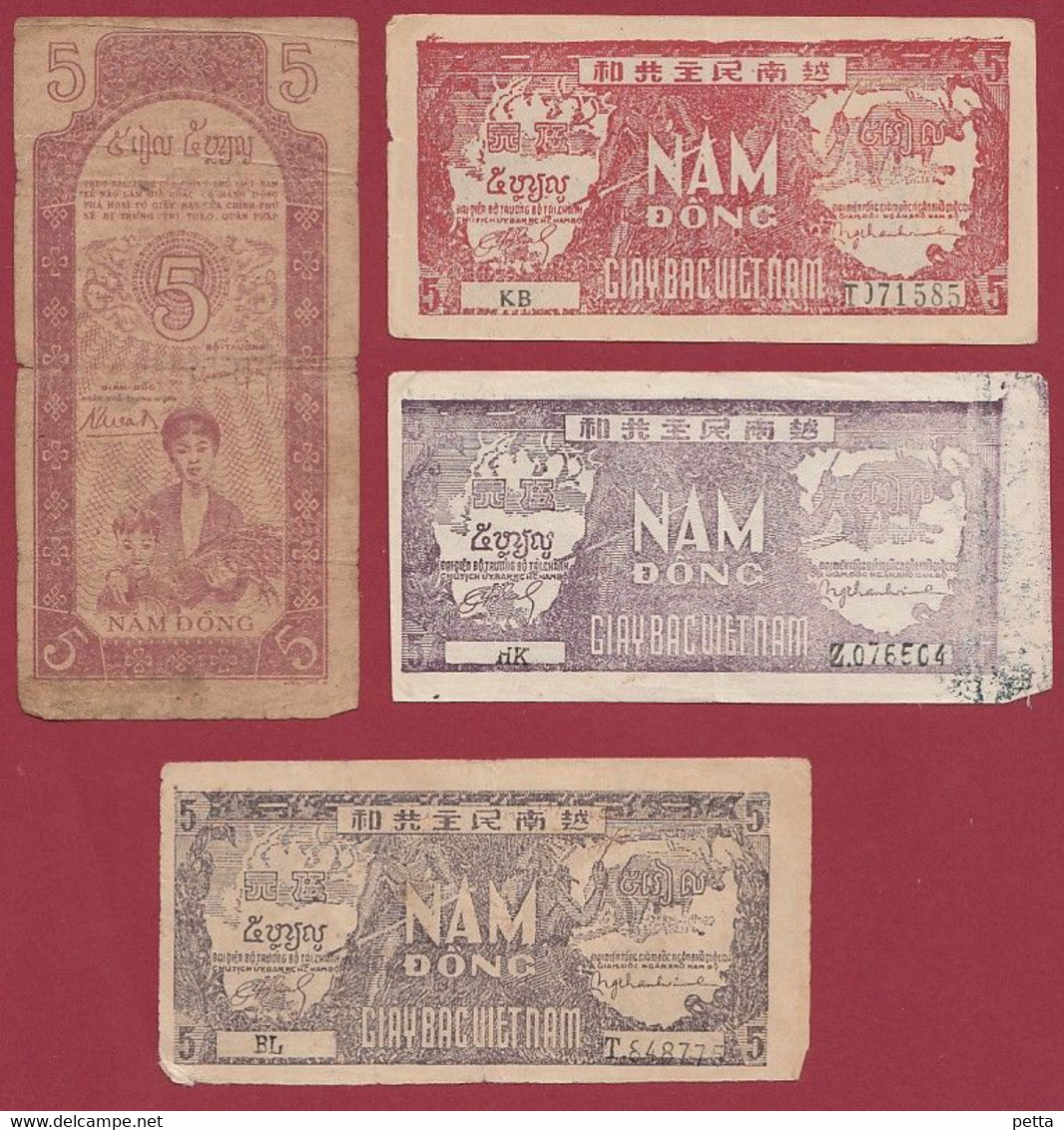 Nord Viêt-Nam   4 Billets  Dans L 'état - Vietnam