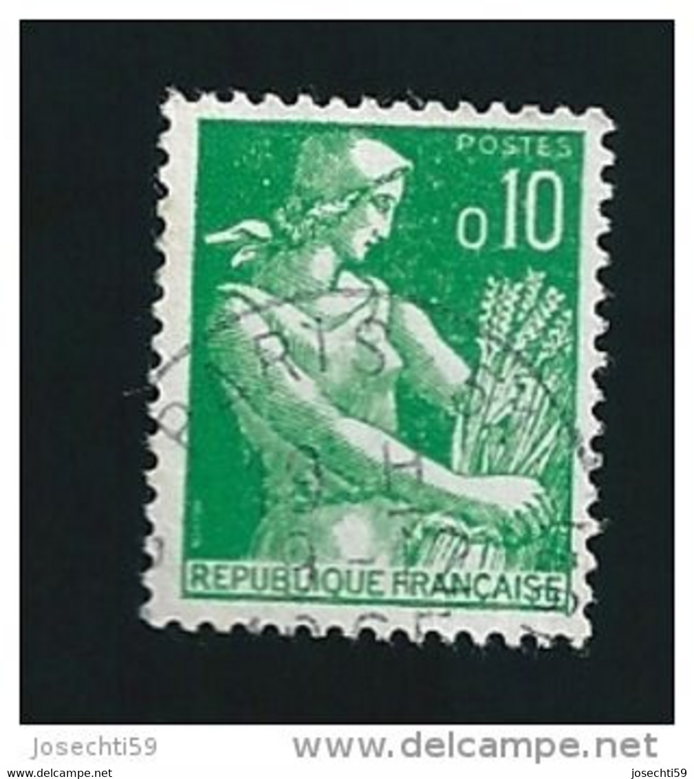 N° 1231  Moissonneuse, 0.10 Frs Timbre   France  1960-1961 - 1957-1959 Moissonneuse