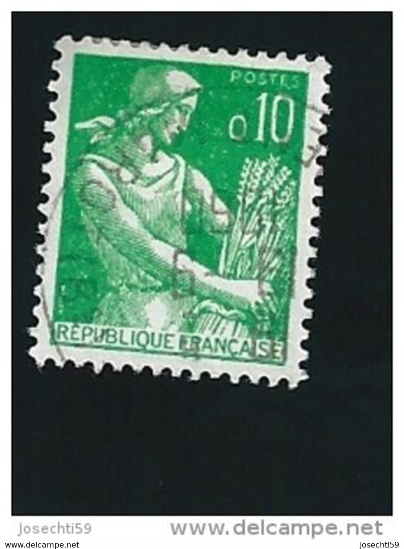 N° 1231  Moissonneuse, 0.10 Frs Timbre   France  1960-1961 - 1957-1959 Reaper