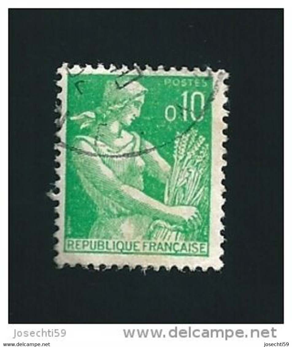 N° 1231  Moissonneuse, 0.10 Frs Timbre   France  1960-1961 - 1957-1959 Moissonneuse