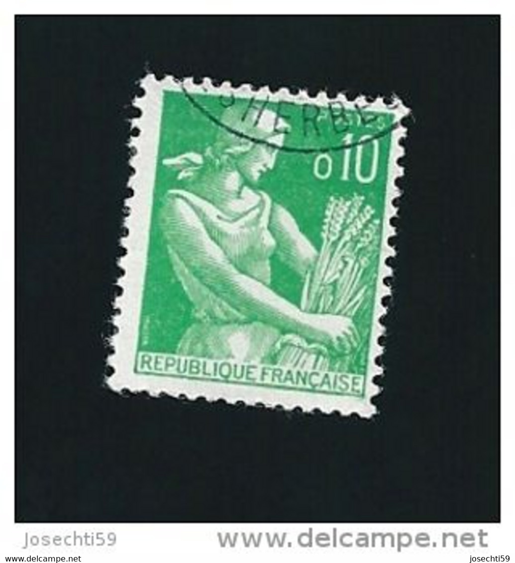 N° 1231  Moissonneuse, 0.10 Frs Timbre   France  1960-1961 - 1957-1959 Oogst
