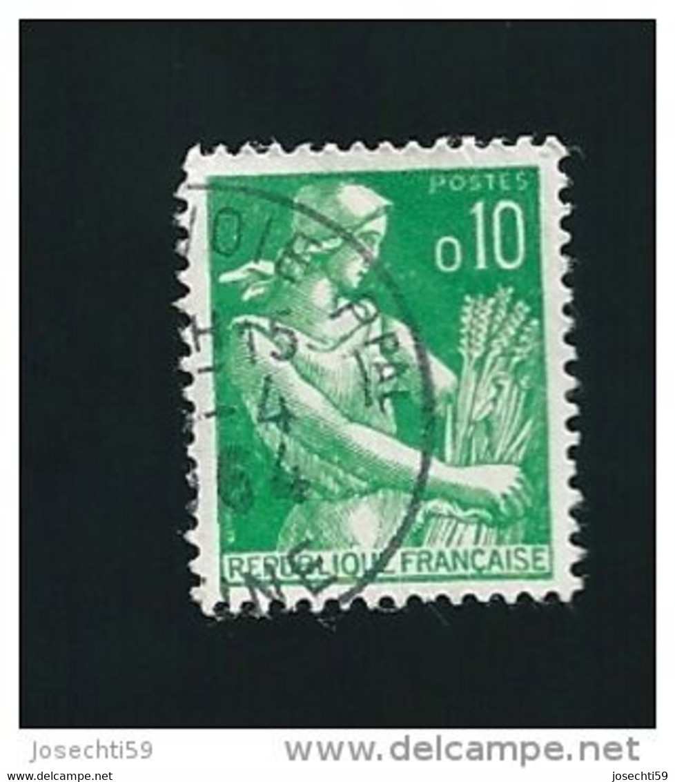 N° 1231  Moissonneuse, 0.10 Frs Timbre   France  1960-1961 - 1957-1959 Oogst