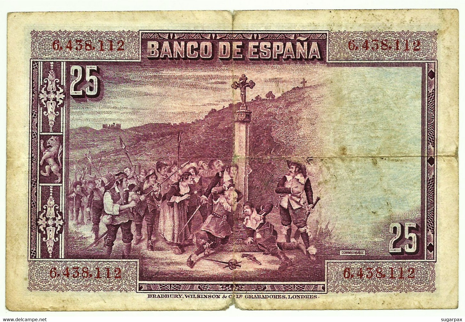 ESPAÑA - 25 Pesetas - 15.08.1928 - Pick 74.a - SIN Serie - Pedro Calderón De La Barca - Kingdom - 1-2-5-25 Pesetas