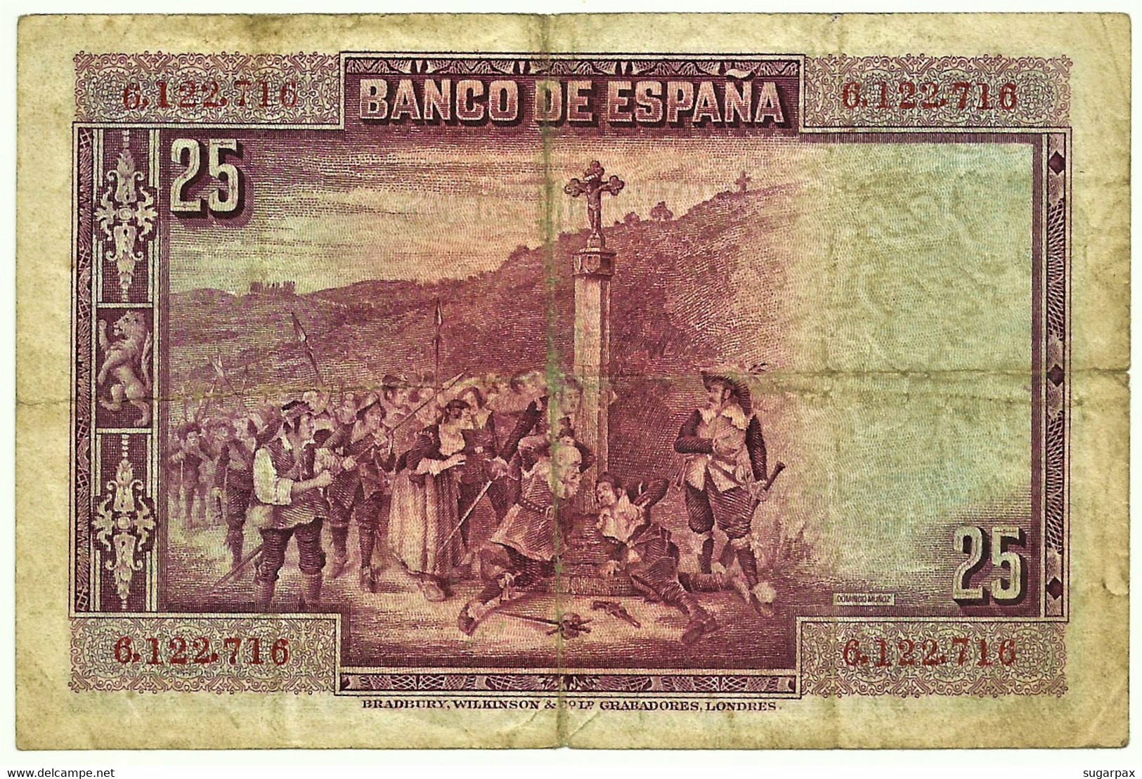 ESPAÑA - 25 Pesetas - 15.08.1928 - Pick 74.a - SIN Serie - Pedro Calderón De La Barca - Kingdom - 1-2-5-25 Pesetas