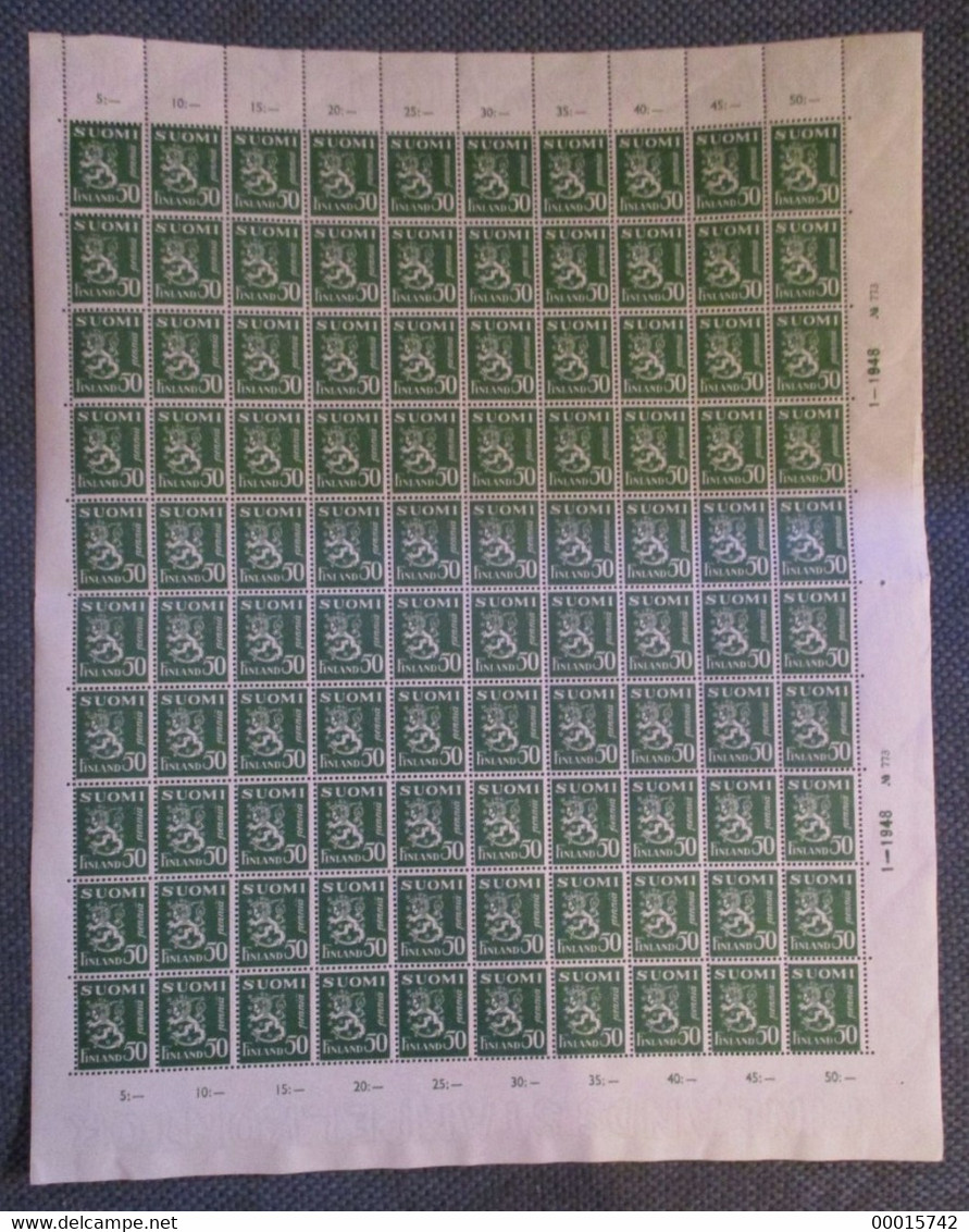 FINLAND STAMP SHEET 50 PENNIÄ 1930 - UNUSED **  D-0509 - Collezioni