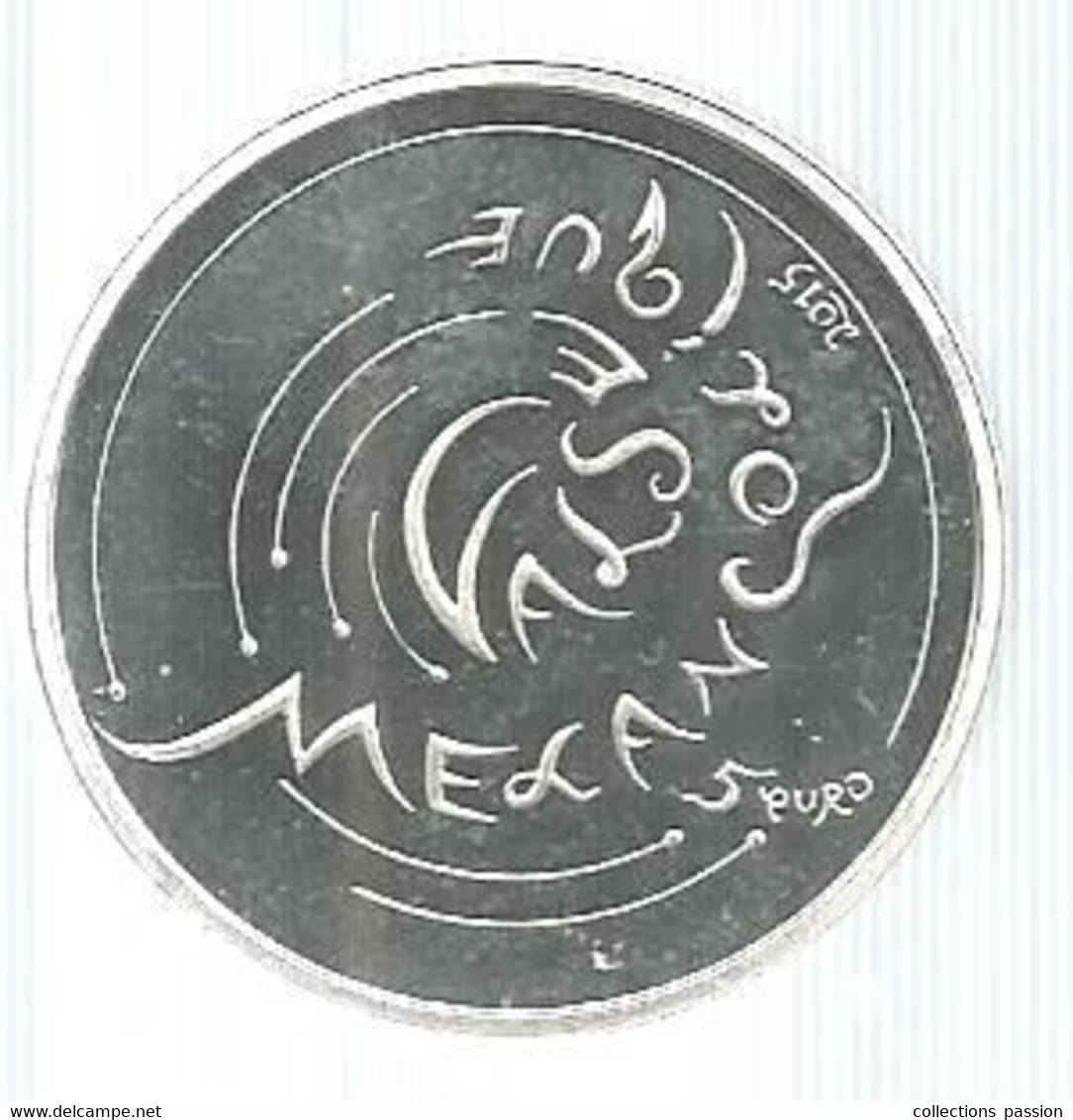 JC, Monnaie , LETTONIE , 5 Euro, VALSE MELANCOLIQUE, EMILE DARZINS, 2015 , Argent 925/1000, 2 Scans - Letland