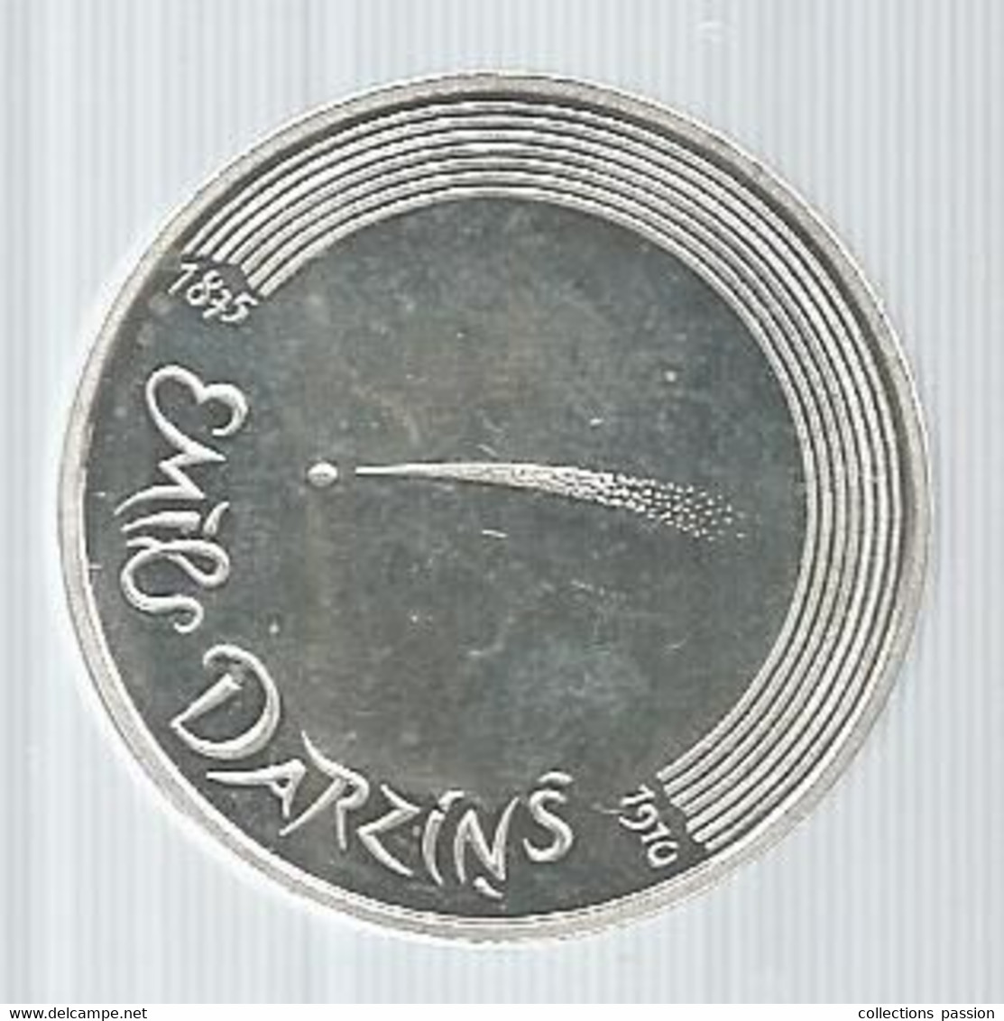 JC, Monnaie , LETTONIE , 5 Euro, VALSE MELANCOLIQUE, EMILE DARZINS, 2015 , Argent 925/1000, 2 Scans - Lettonie