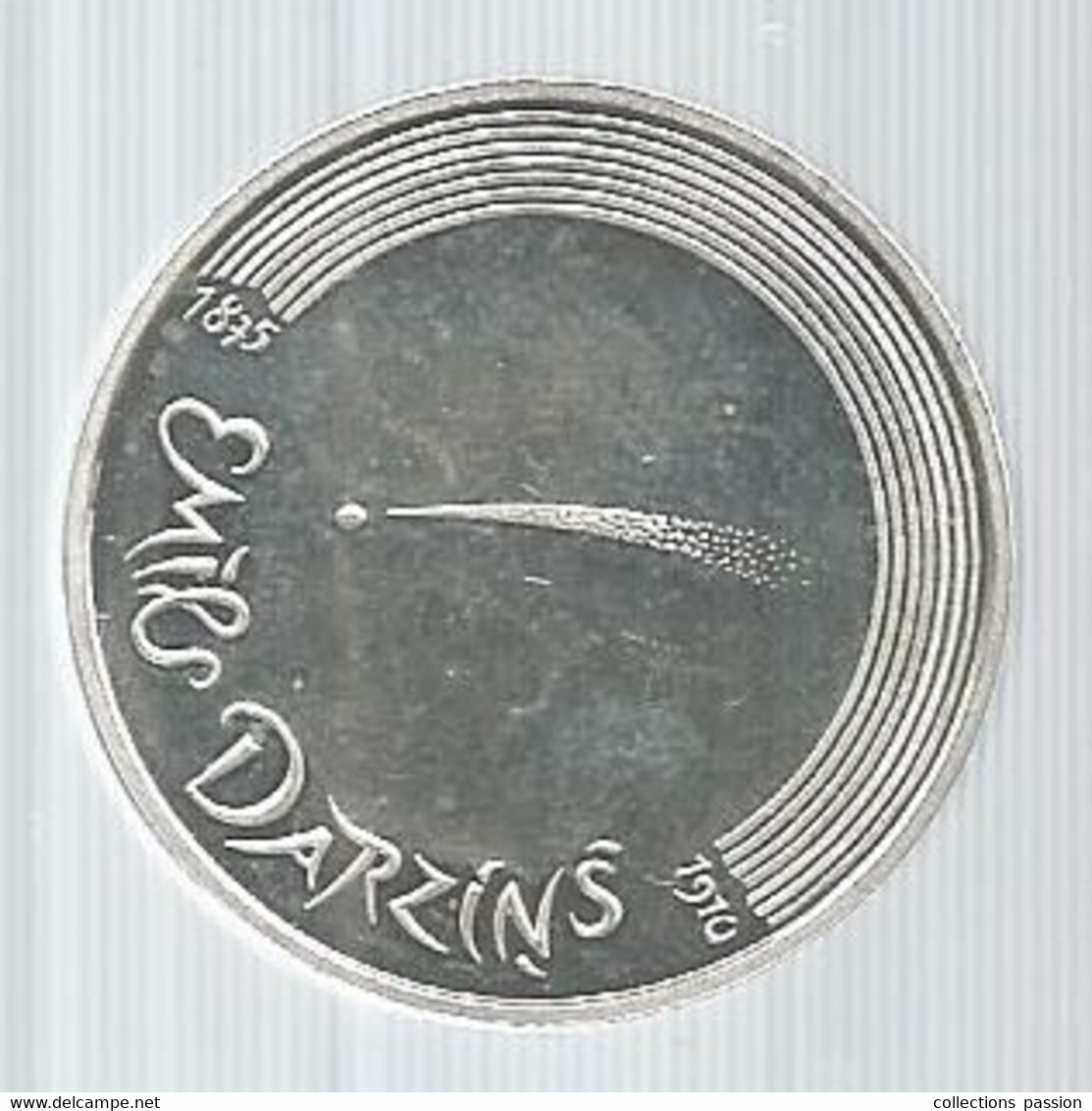 JC, Monnaie , LETTONIE , 5 Euro, VALSE MELANCOLIQUE, EMILE DARZINS, 2015 , Argent 925/1000, 2 Scans - Lettland