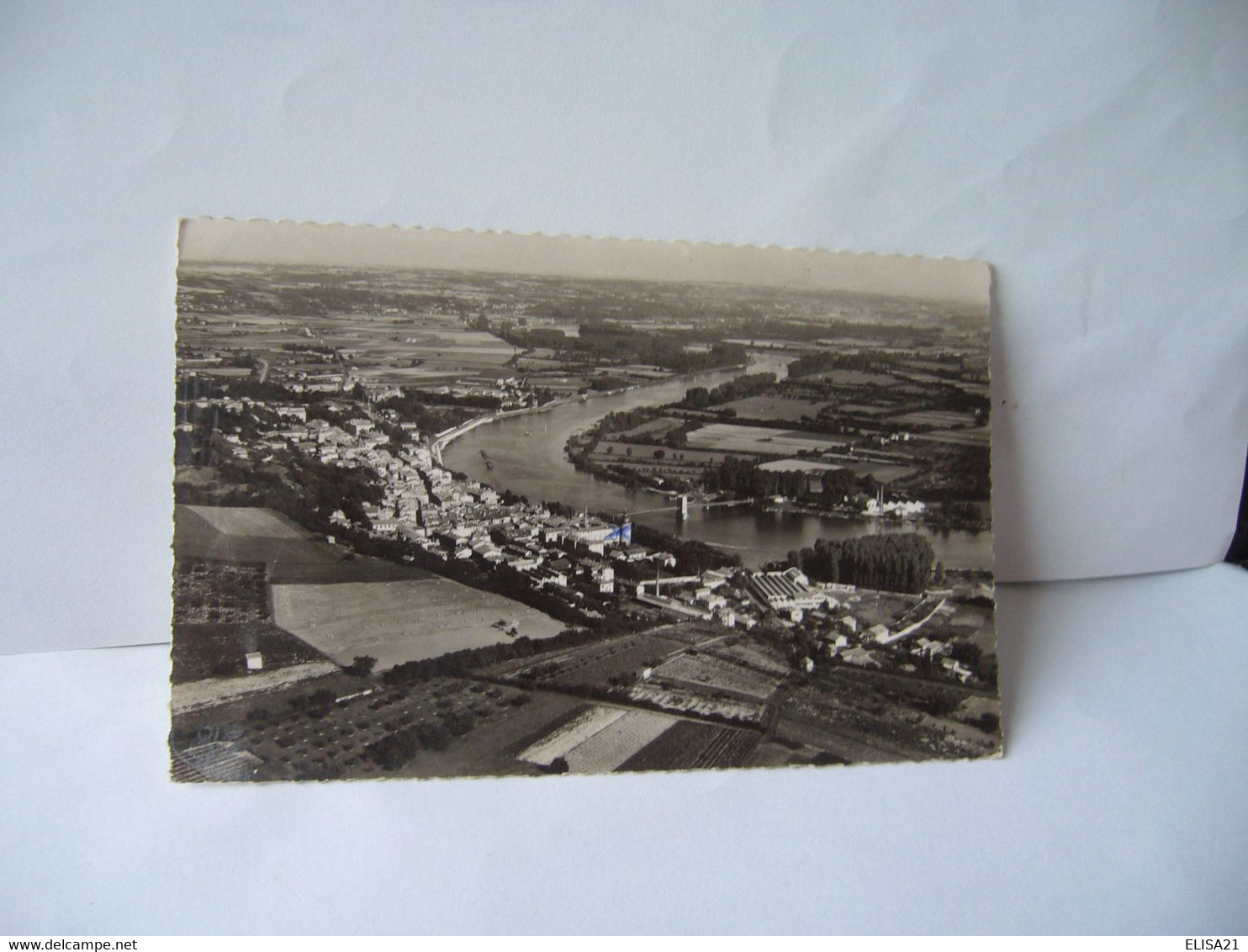 TREVOUX 01 AIN VUE GENERALE AERIENNE ET LA VALLEE DE LA SAONE CPSM FORMAT CPA 1963 - Trévoux