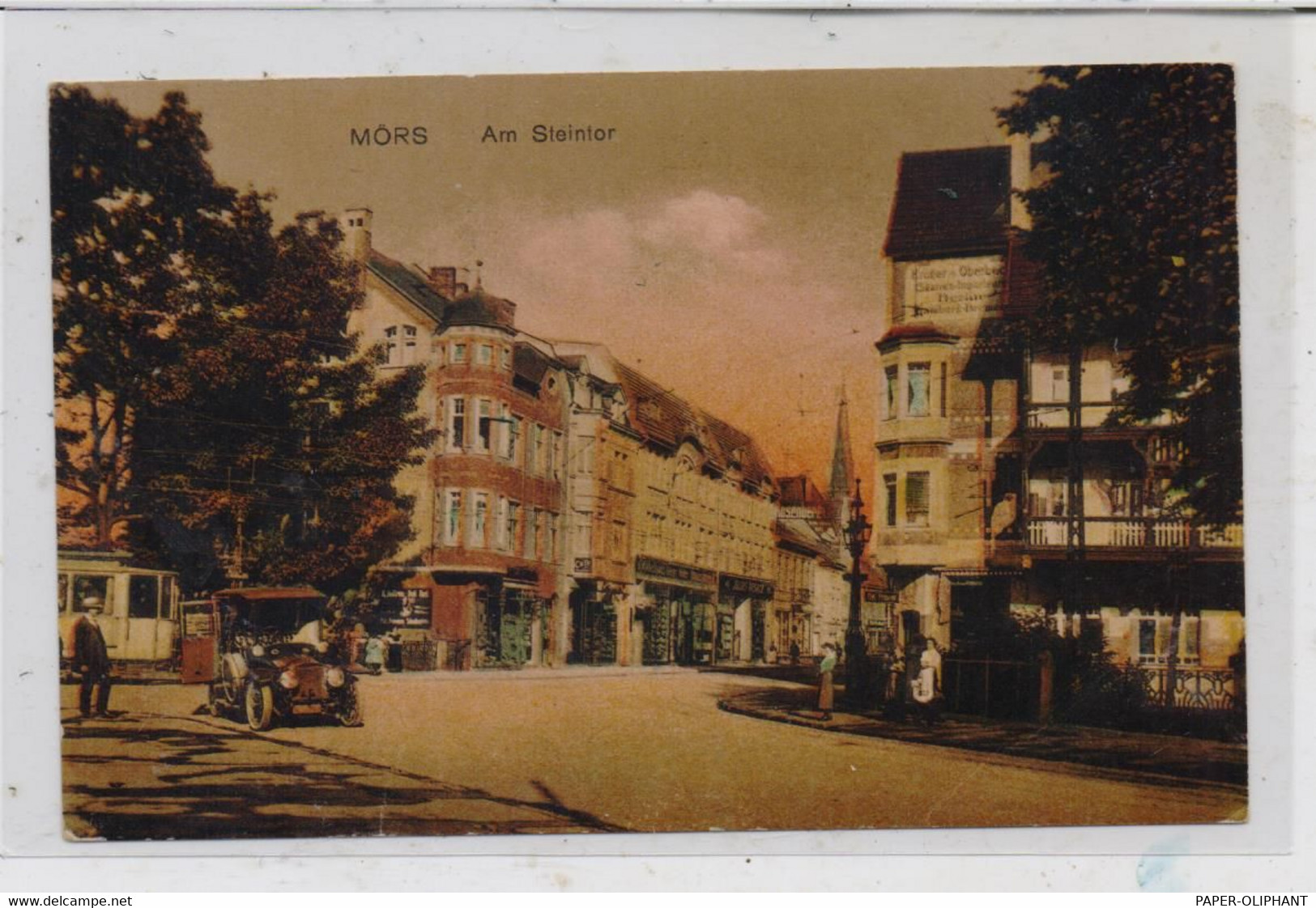 4130 MOERS, Am Steintor, Strassenbahn, Taxi, Coloriert, Verlag Knuffmann - Köln - Mörs