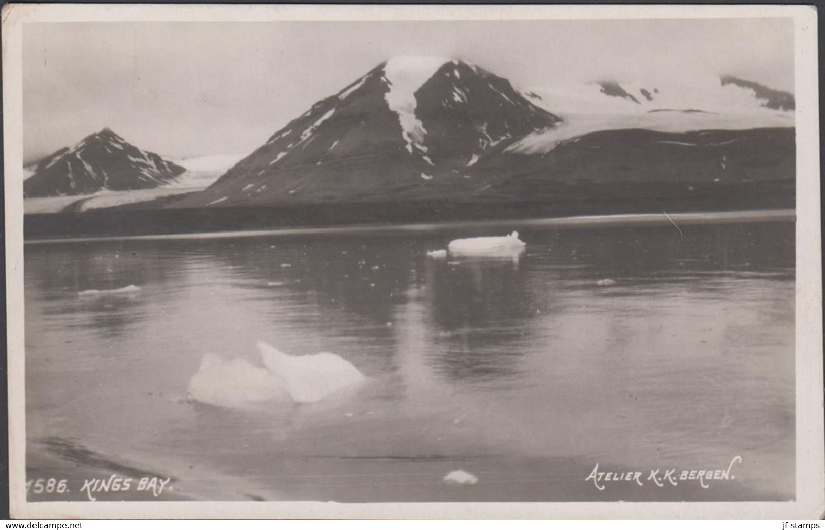 1933. NORGE. KINGS BAY. Postcard With Sea And Mountain Motive. Photo. Svalbard.  - JF428169 - Other & Unclassified