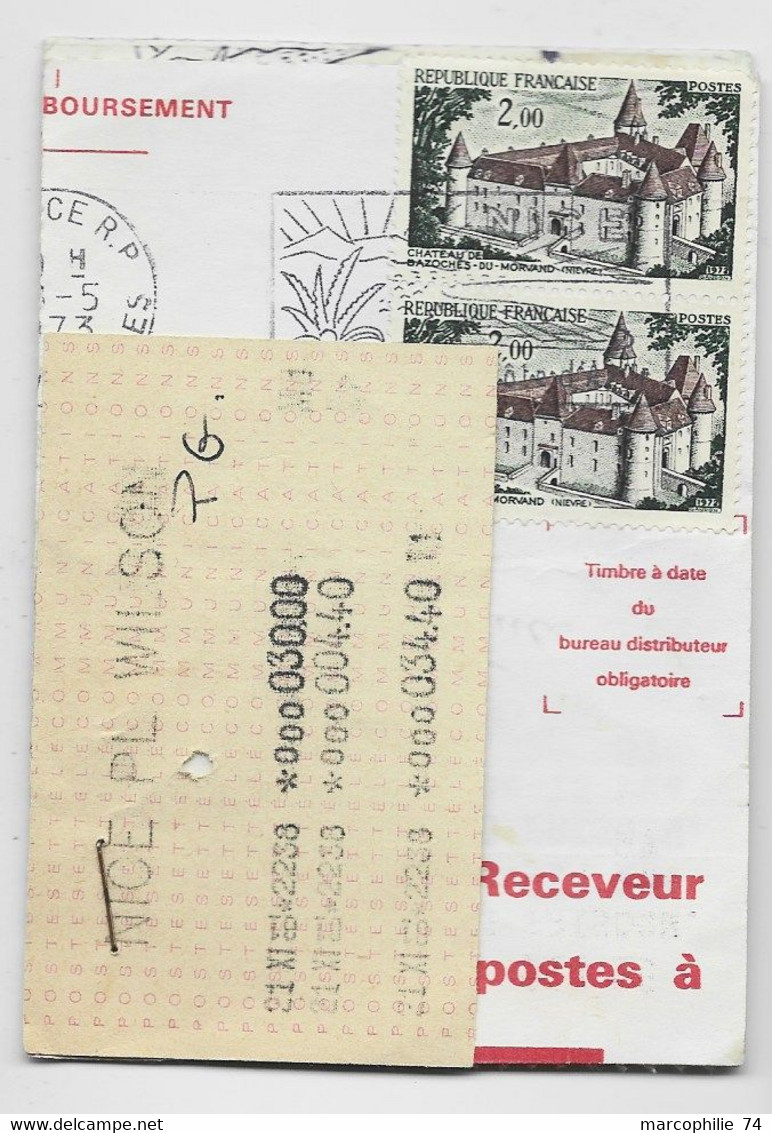 FRANCE ETIQUETTE NICE PL WILSON 30.00+04.40+34.40.SUR 2 ETIQUETTES  RECEVEUR DES POSTES DE NICE - Covers & Documents