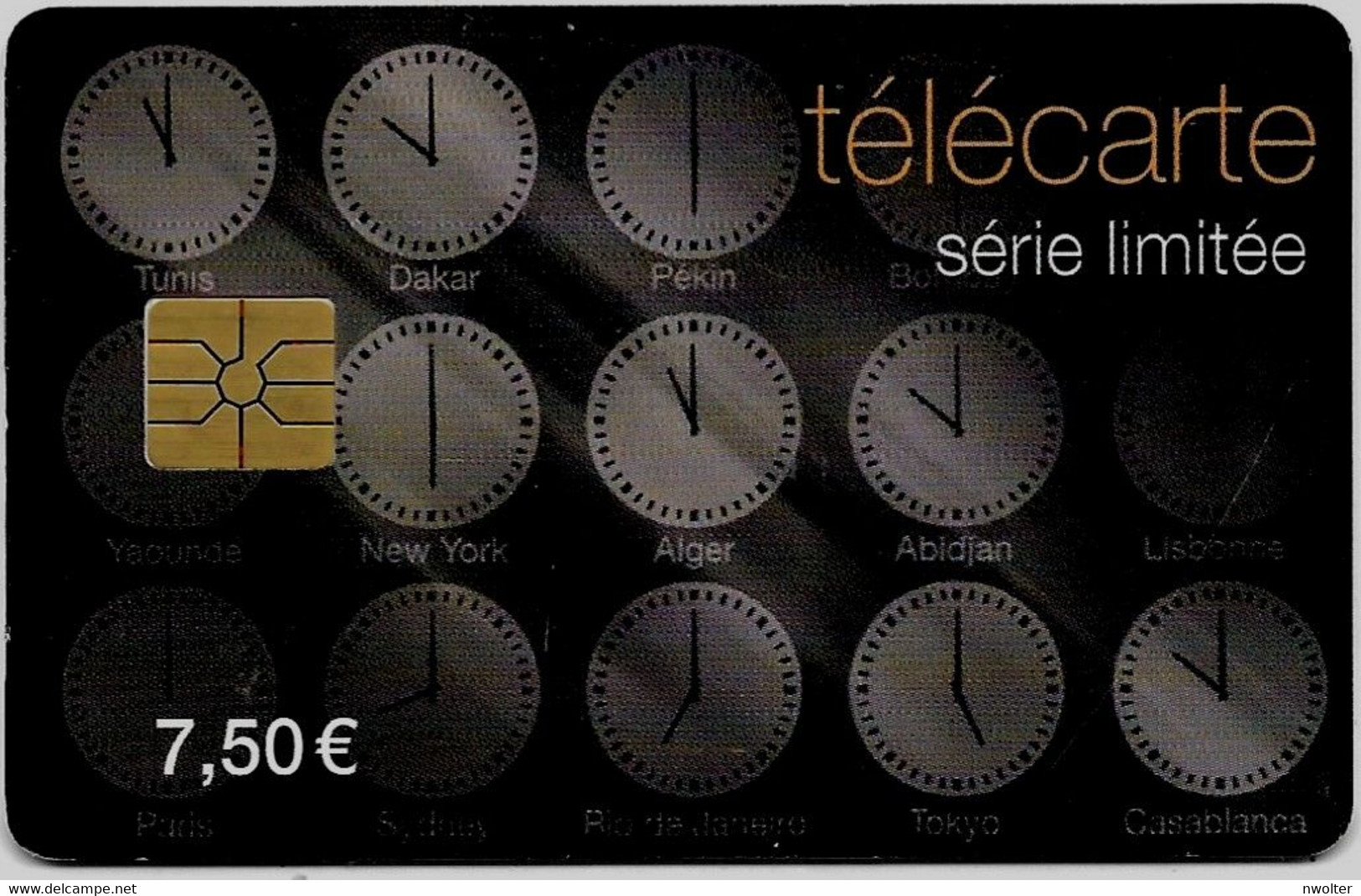 @+ Télécarte Horloges - 7,50€ - GEM1 - Ref : CC-FT8 - 2010