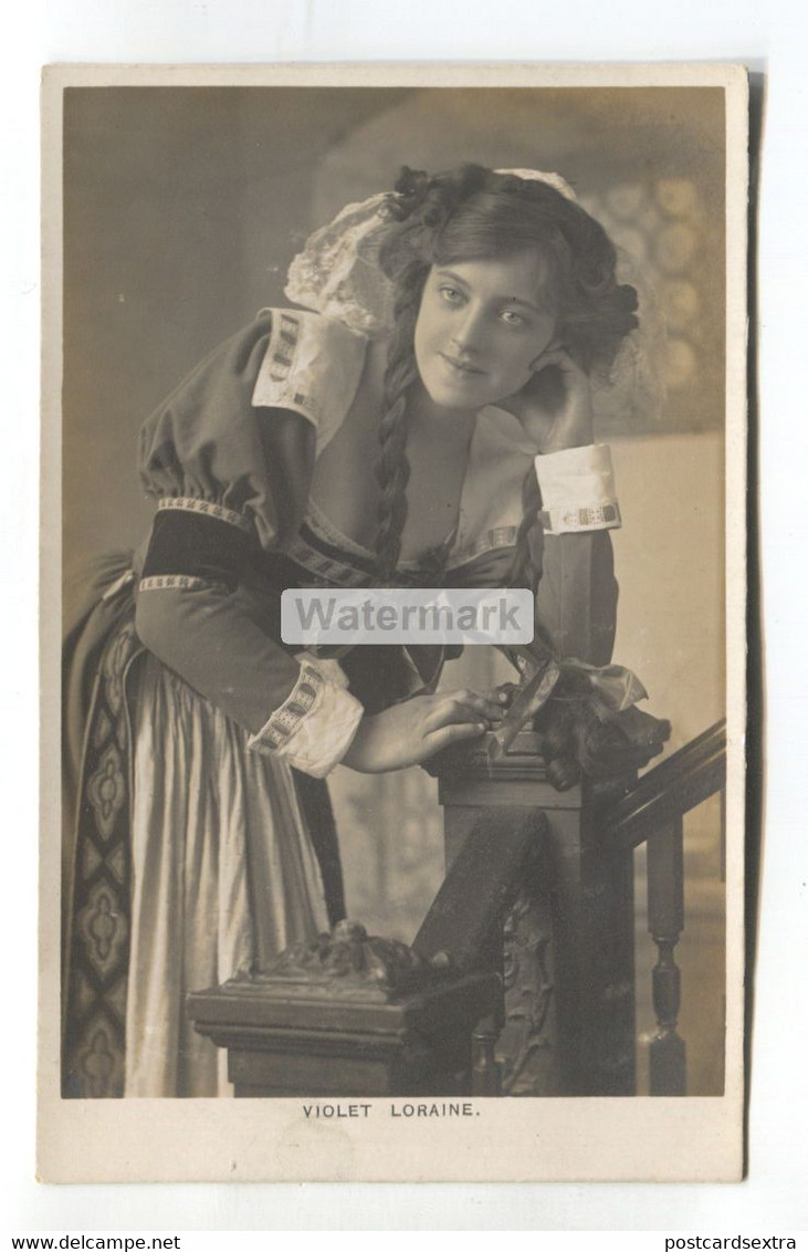 Miss Violet Loraine, British Musical Theatre Actress And Singer - Old Real Photo Postcard - Theatre