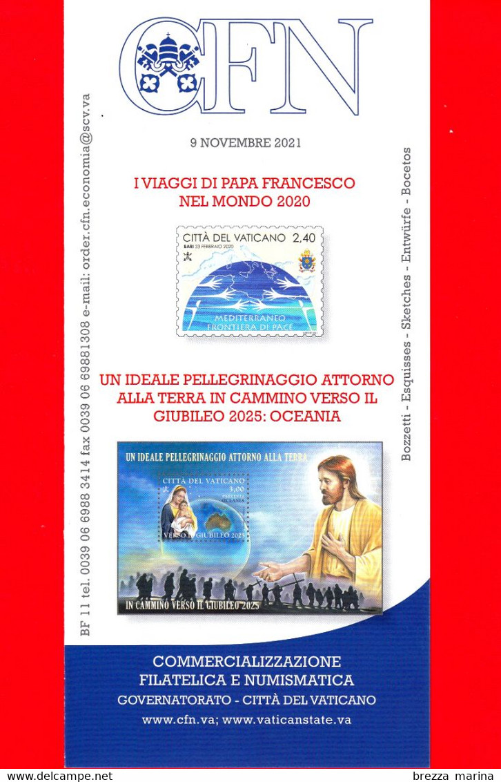 Nuovo - VATICANO - 2021 - Bollettino Ufficiale - Viaggi - Mediterraneo - Giubileo 2025, Oceania - BF 11 - Storia Postale